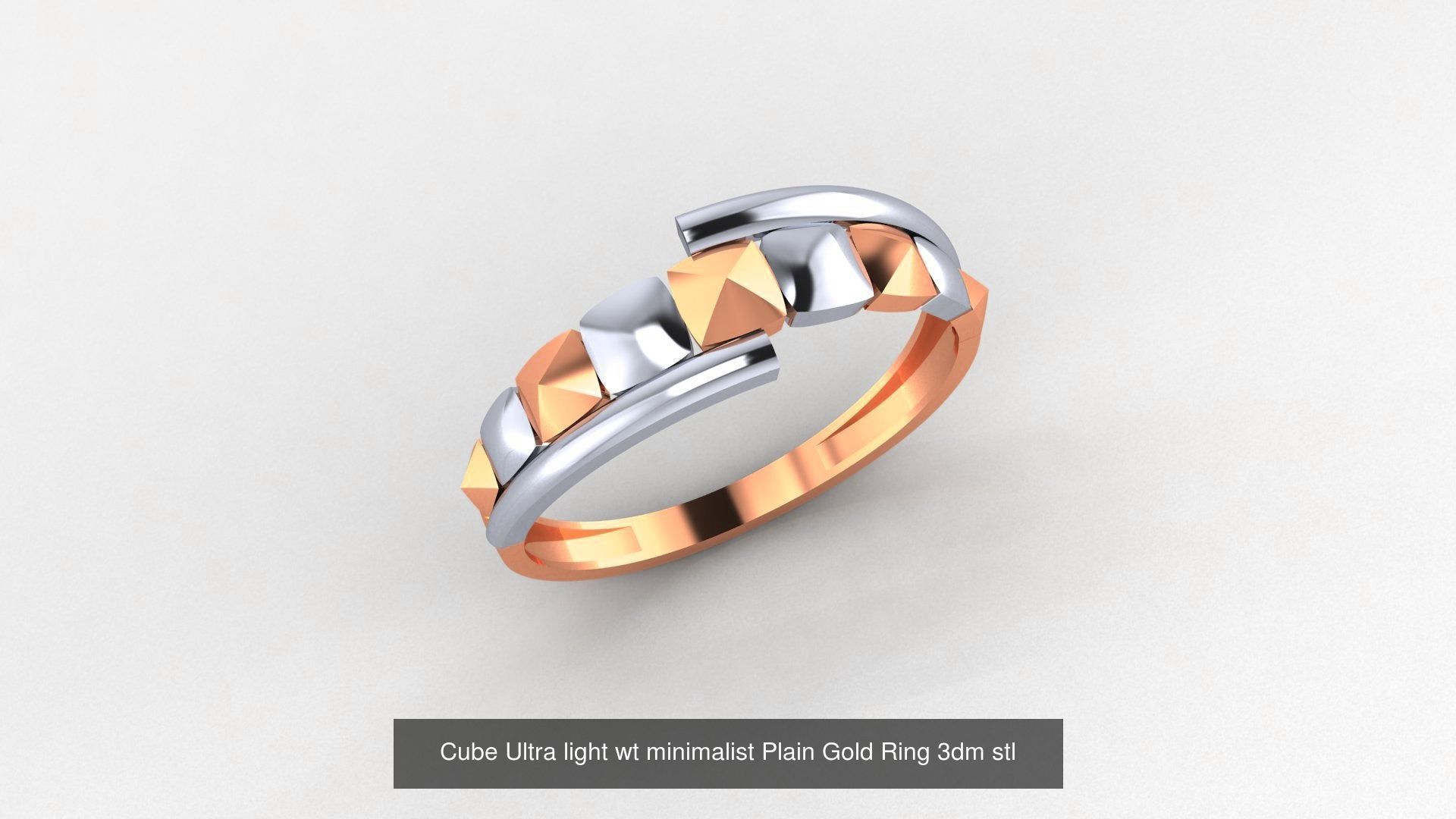 103 Ultra light wt minimalist Plain Gold Ring 3dm stl renders 3D Model Collection_97