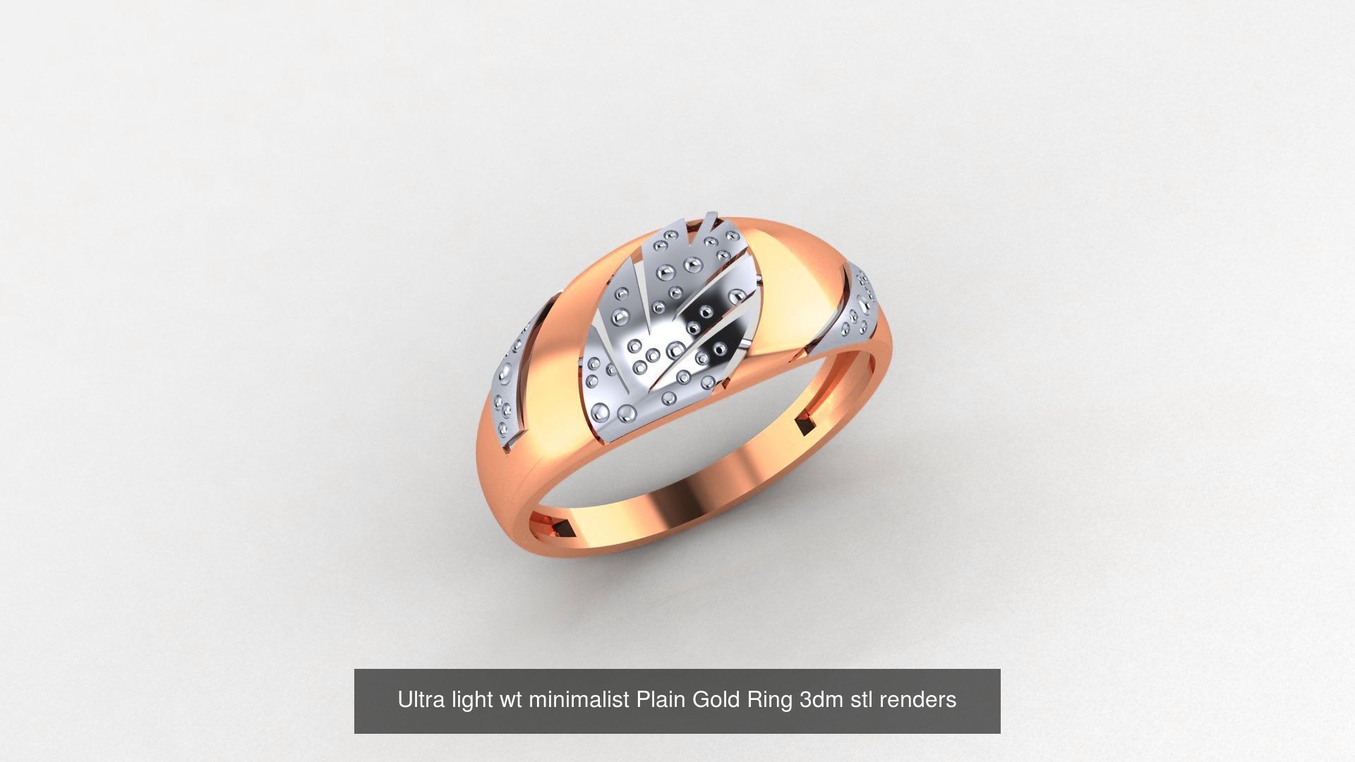 103 Ultra light wt minimalist Plain Gold Ring 3dm stl renders 3D Model Collection_48