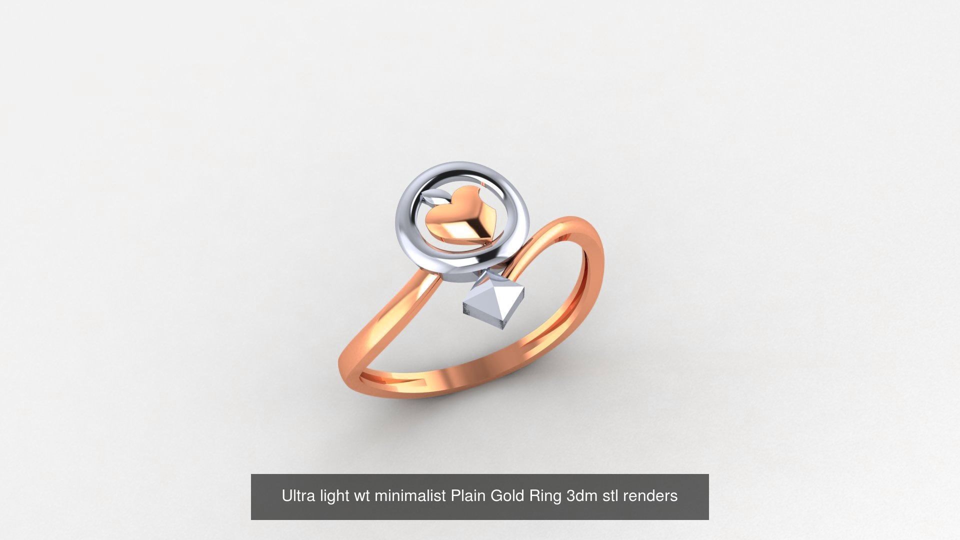 103 Ultra light wt minimalist Plain Gold Ring 3dm stl renders 3D Model Collection_47