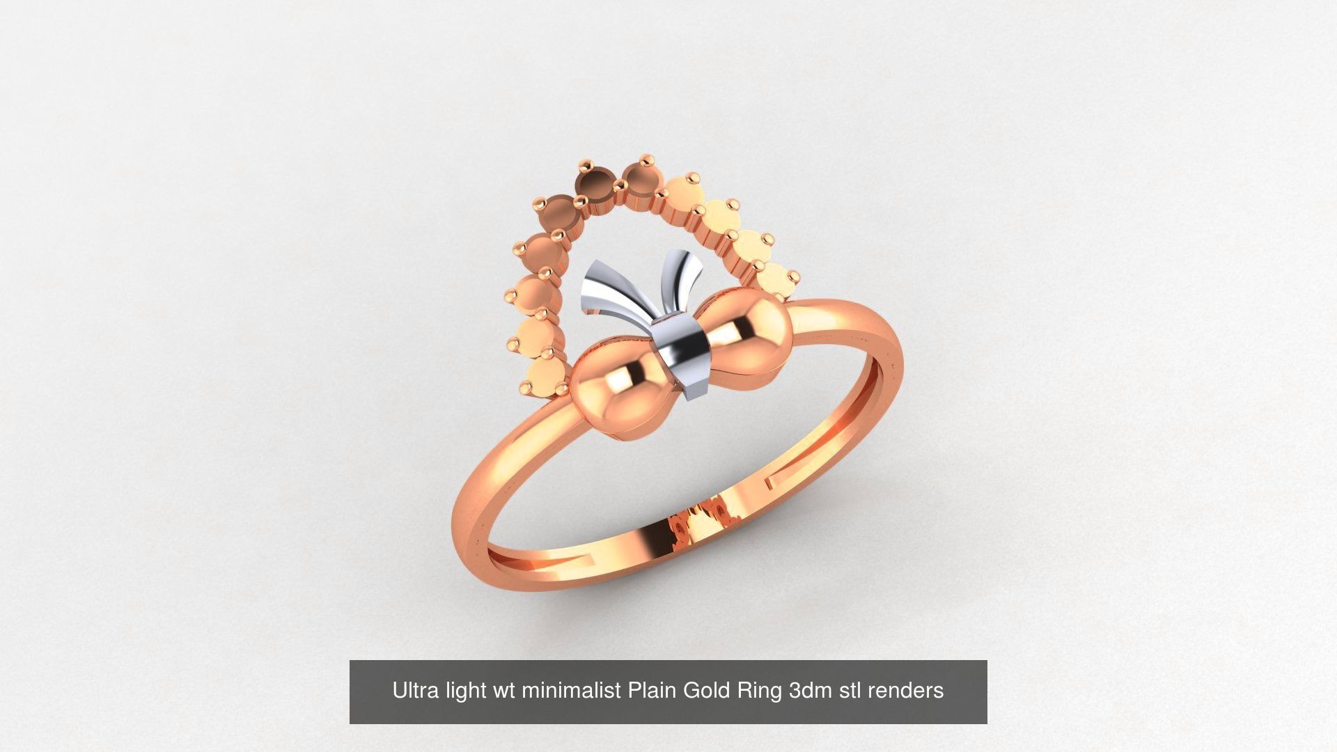 103 Ultra light wt minimalist Plain Gold Ring 3dm stl renders 3D Model Collection_77