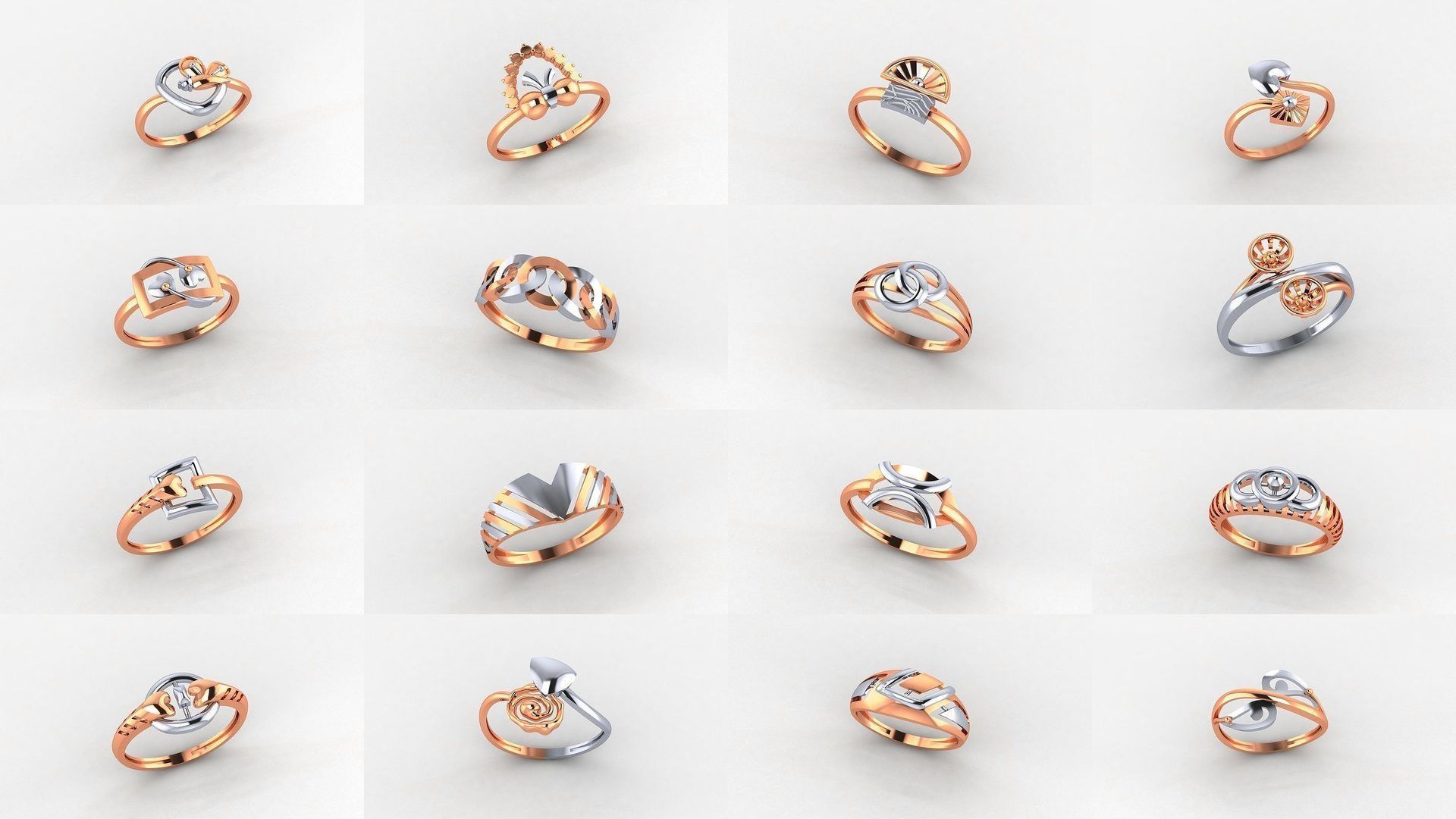 103 Ultra light wt minimalist Plain Gold Ring 3dm stl renders 3D Model Collection_9