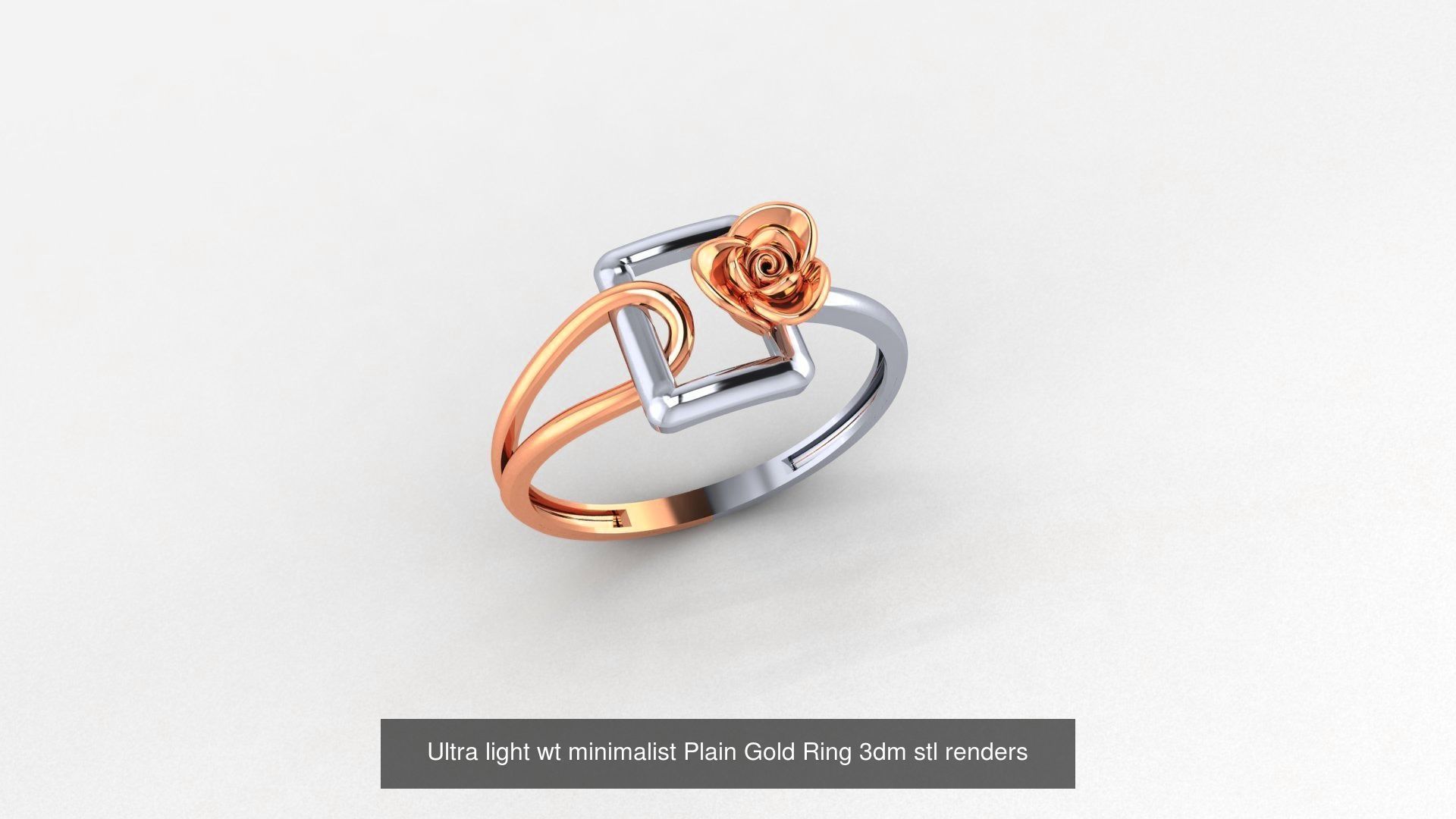 103 Ultra light wt minimalist Plain Gold Ring 3dm stl renders 3D Model Collection_14