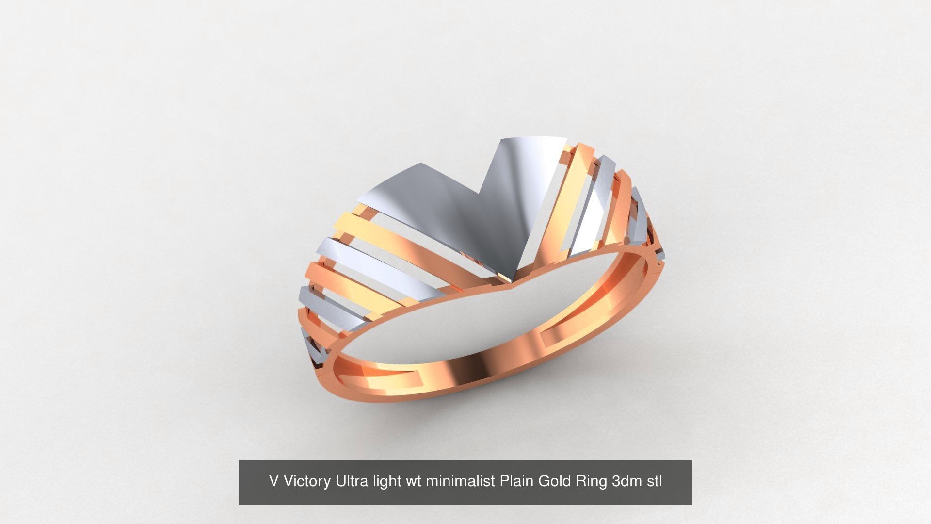 103 Ultra light wt minimalist Plain Gold Ring 3dm stl renders 3D Model Collection_85