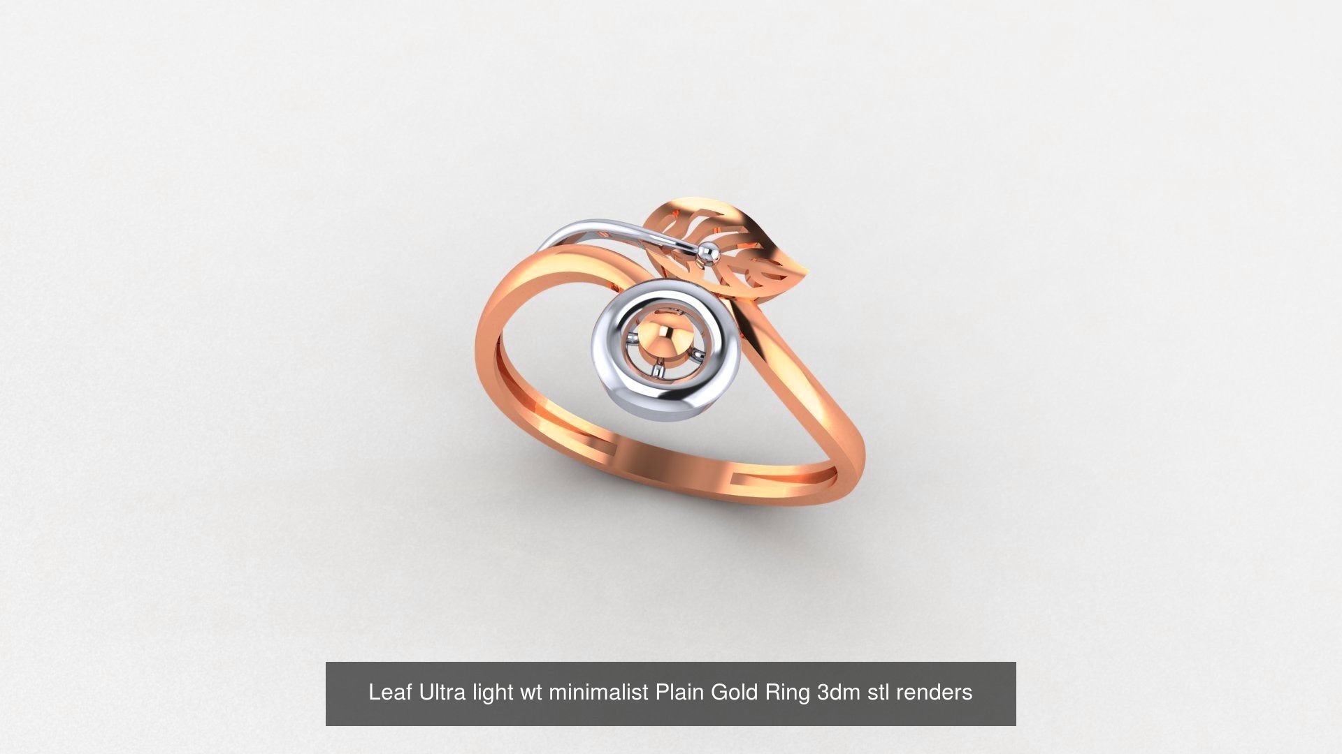 103 Ultra light wt minimalist Plain Gold Ring 3dm stl renders 3D Model Collection_61