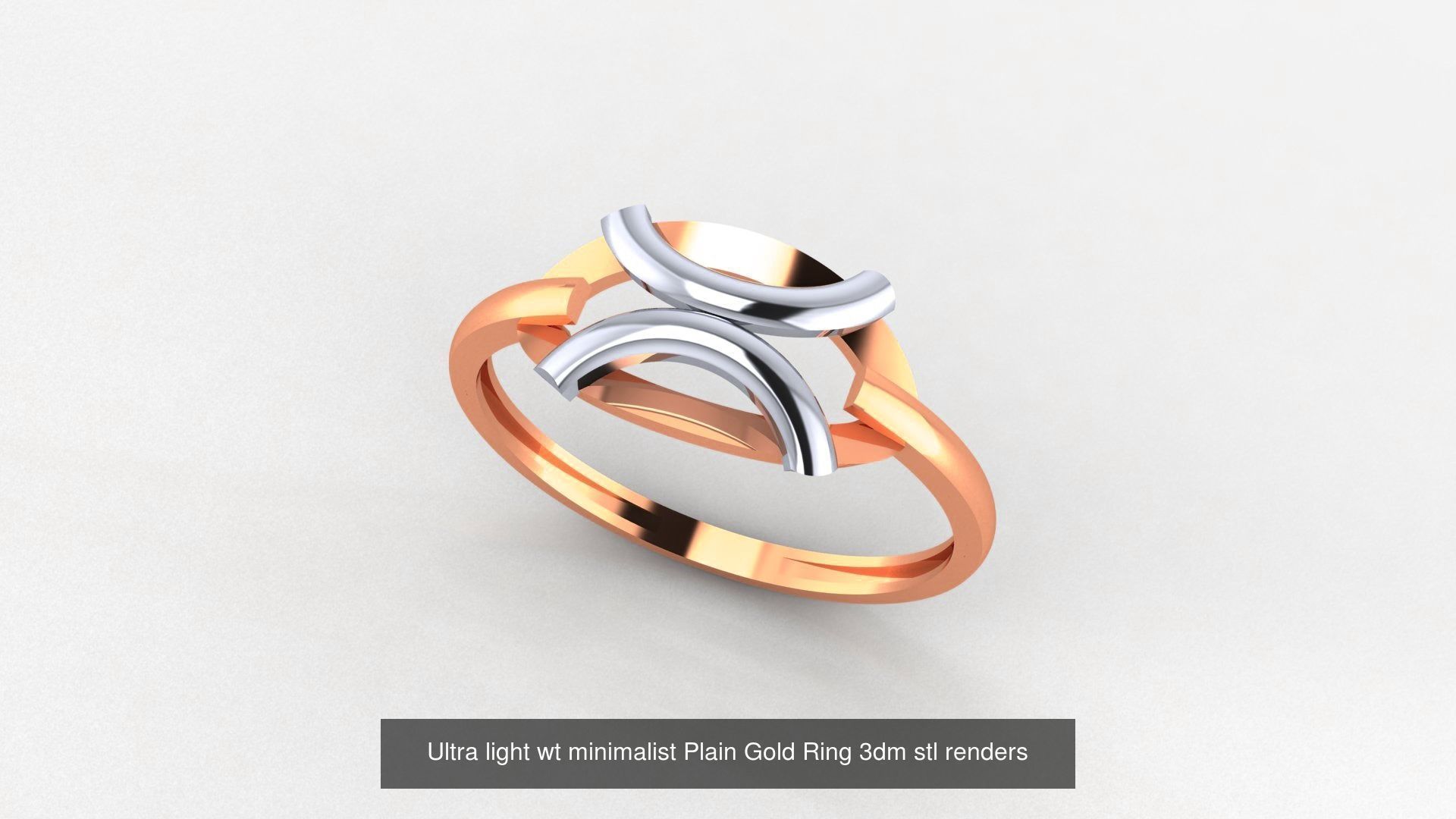 103 Ultra light wt minimalist Plain Gold Ring 3dm stl renders 3D Model Collection_86