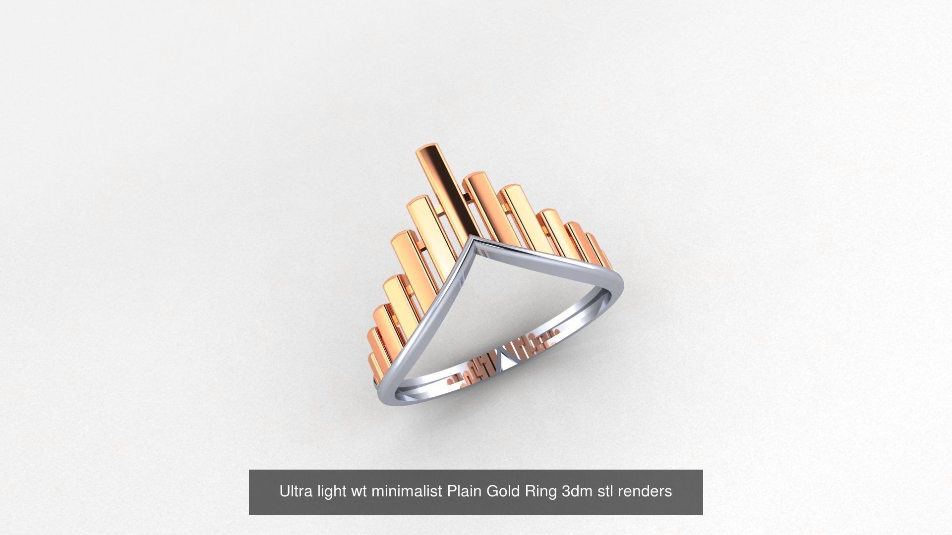 103 Ultra light wt minimalist Plain Gold Ring 3dm stl renders 3D Model Collection_93