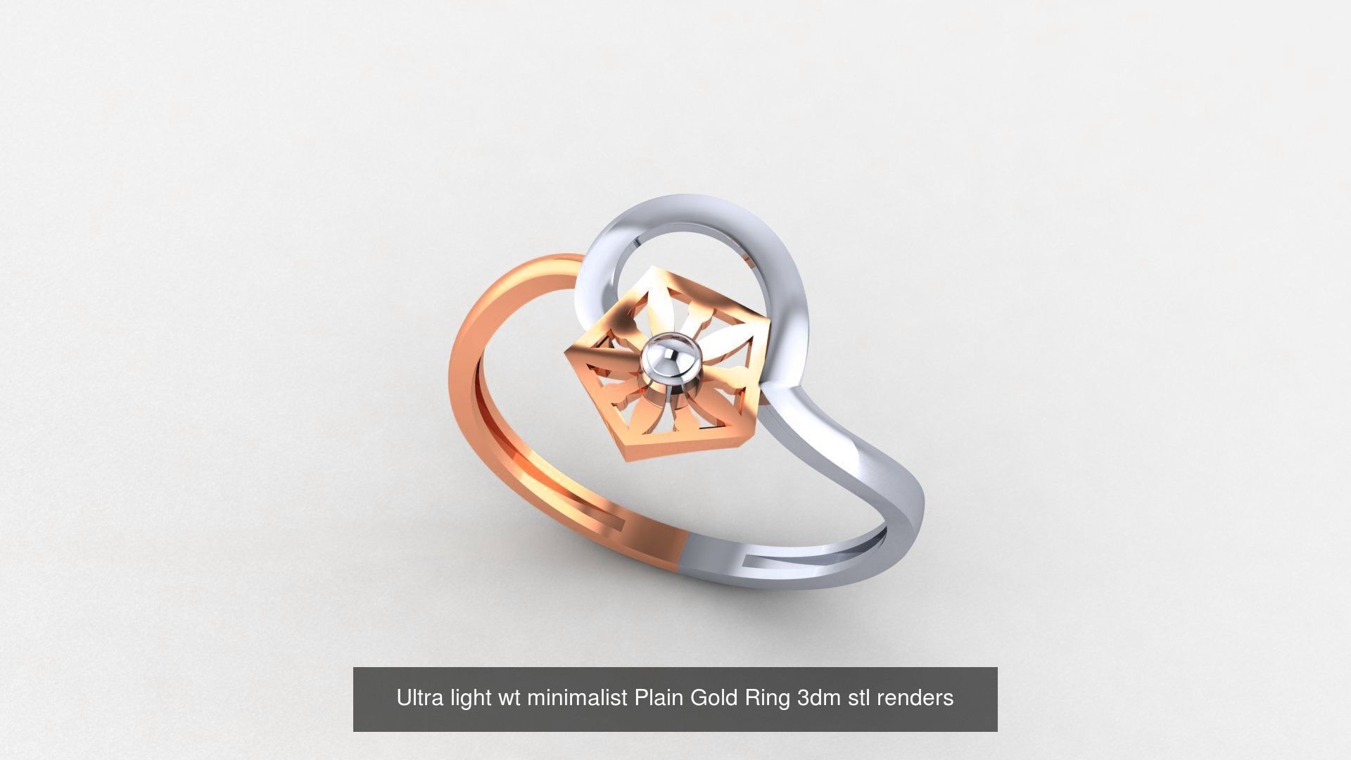 103 Ultra light wt minimalist Plain Gold Ring 3dm stl renders 3D Model Collection_92