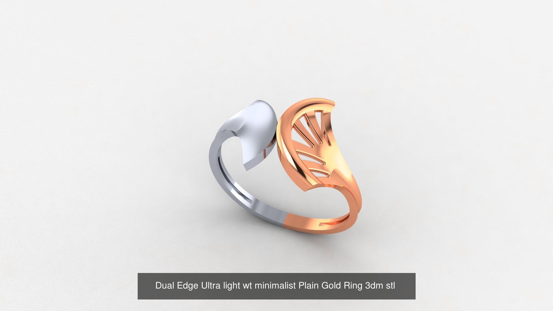 103 Ultra light wt minimalist Plain Gold Ring 3dm stl renders 3D Model Collection_114