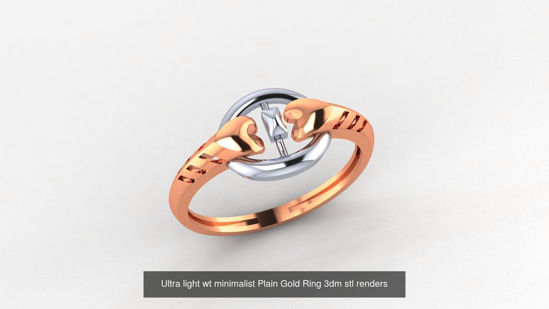 103 Ultra light wt minimalist Plain Gold Ring 3dm stl renders 3D Model Collection_72