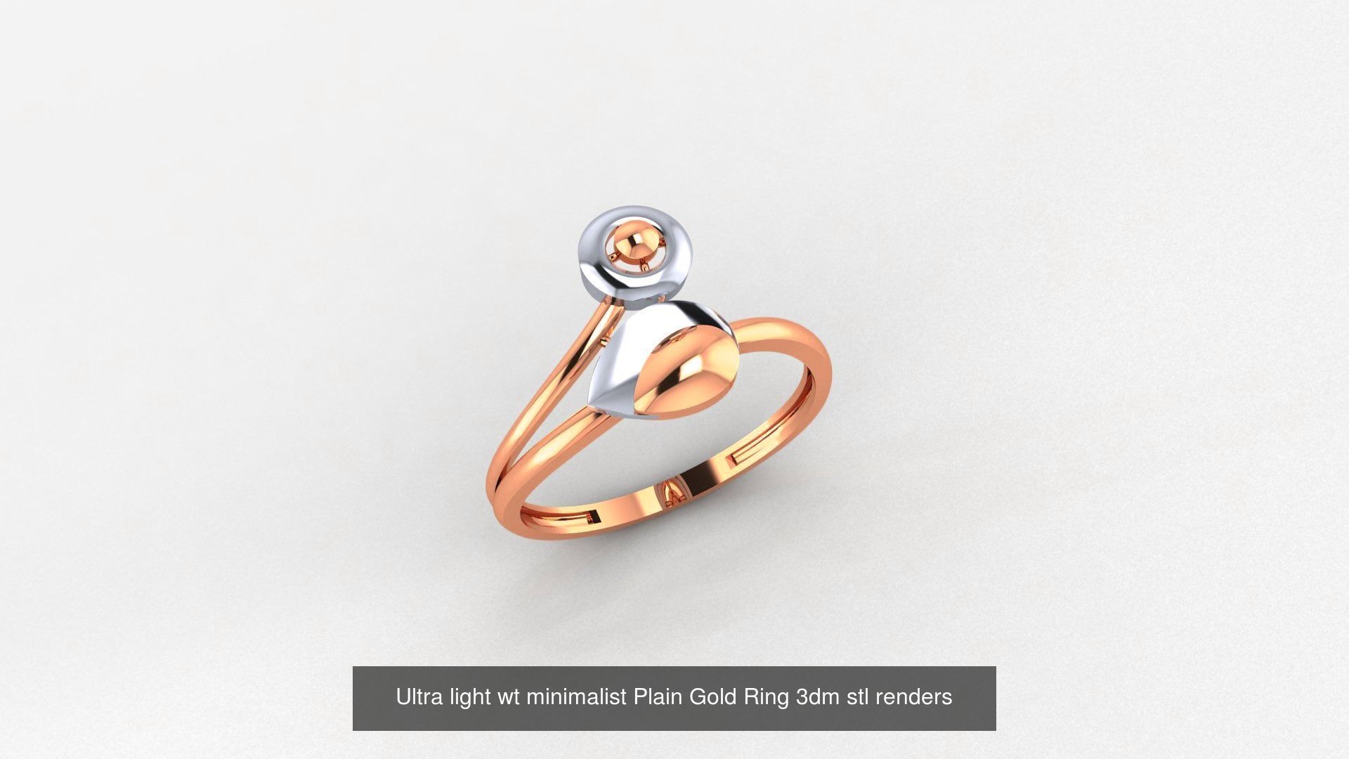 103 Ultra light wt minimalist Plain Gold Ring 3dm stl renders 3D Model Collection_16