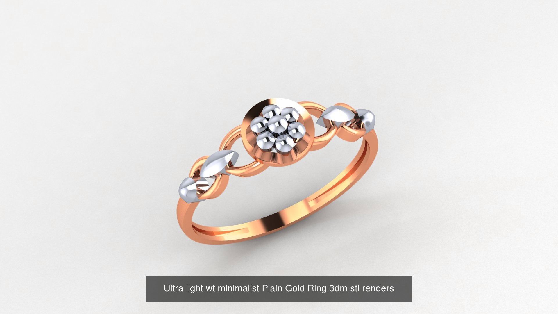 103 Ultra light wt minimalist Plain Gold Ring 3dm stl renders 3D Model Collection_94