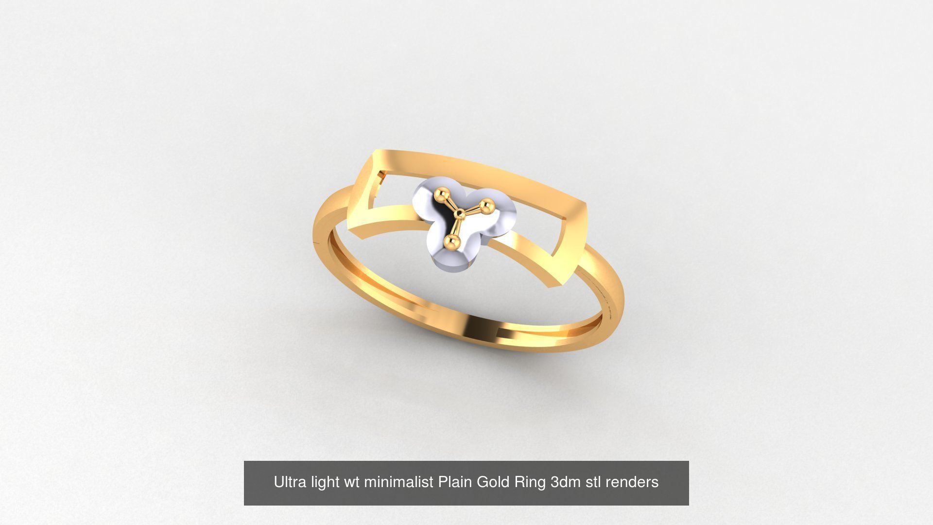 103 Ultra light wt minimalist Plain Gold Ring 3dm stl renders 3D Model Collection_102