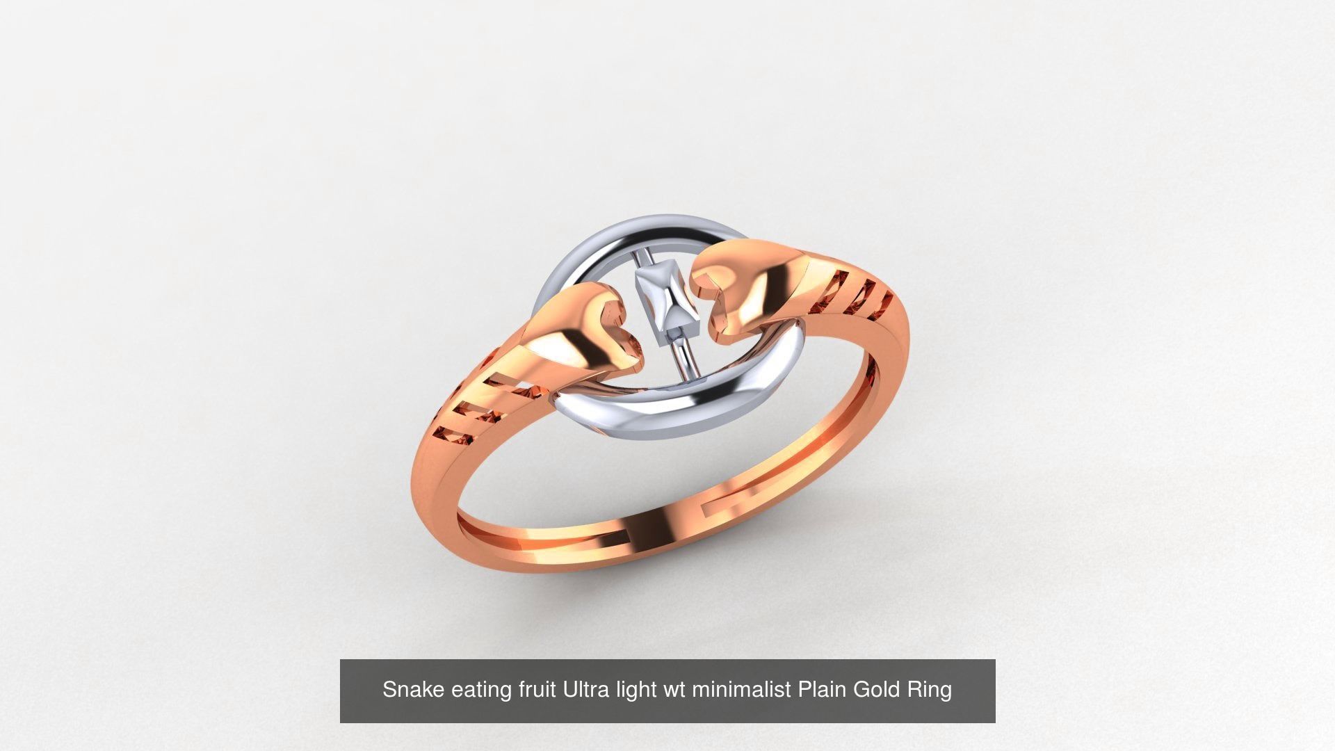 103 Ultra light wt minimalist Plain Gold Ring 3dm stl renders 3D Model Collection_88