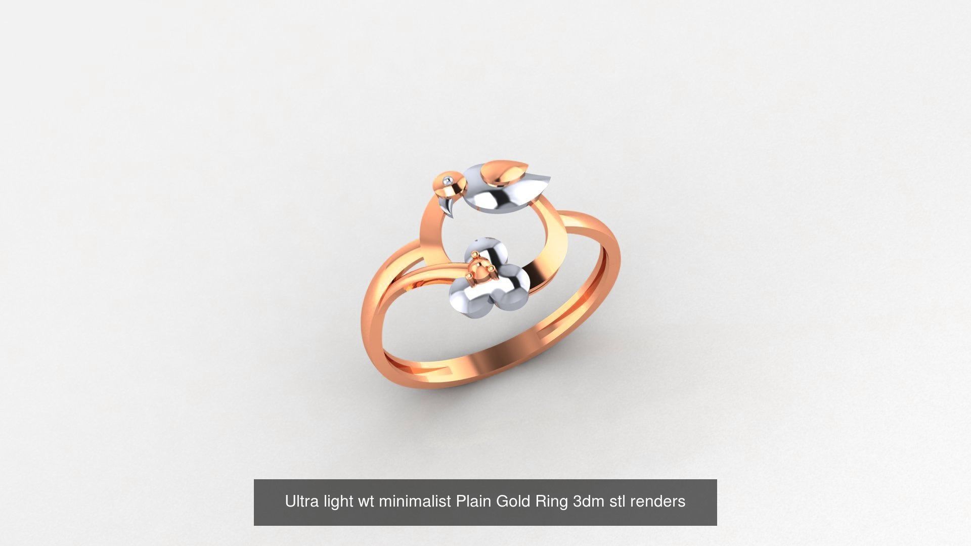 103 Ultra light wt minimalist Plain Gold Ring 3dm stl renders 3D Model Collection_55