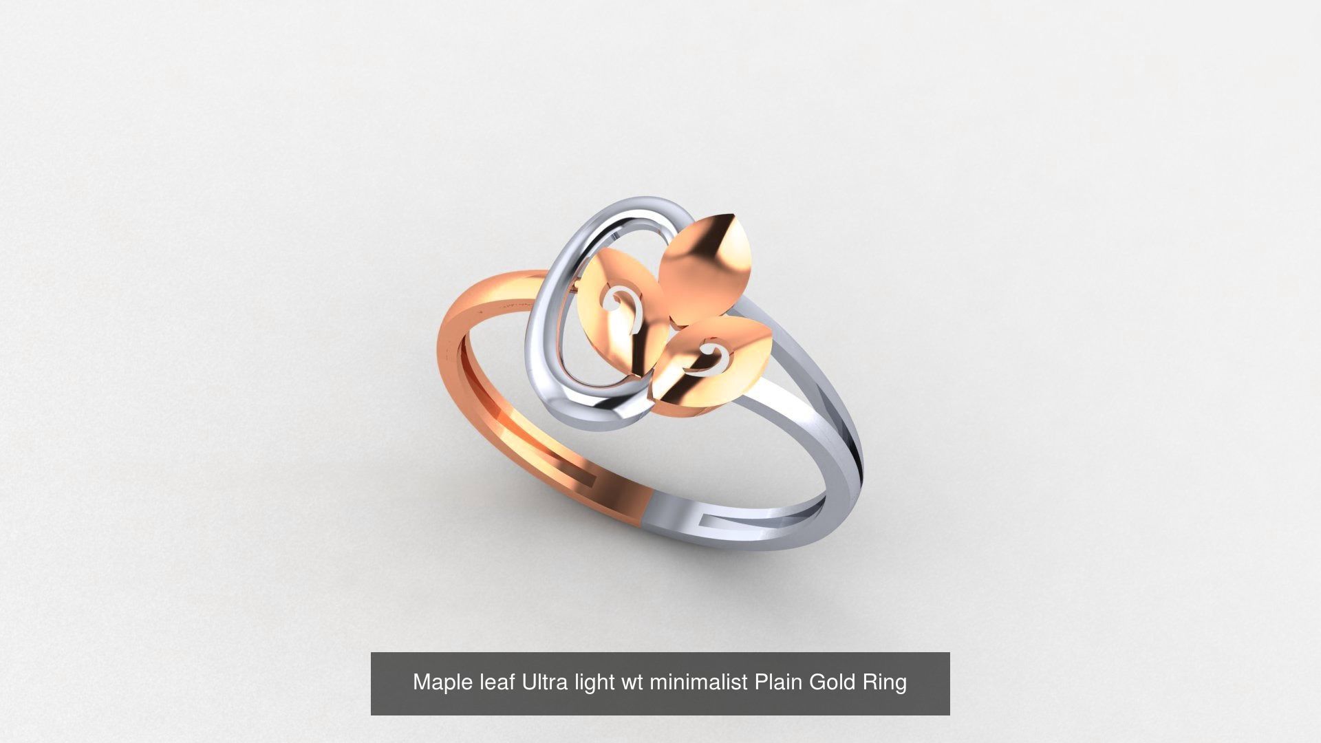 103 Ultra light wt minimalist Plain Gold Ring 3dm stl renders 3D Model Collection_98