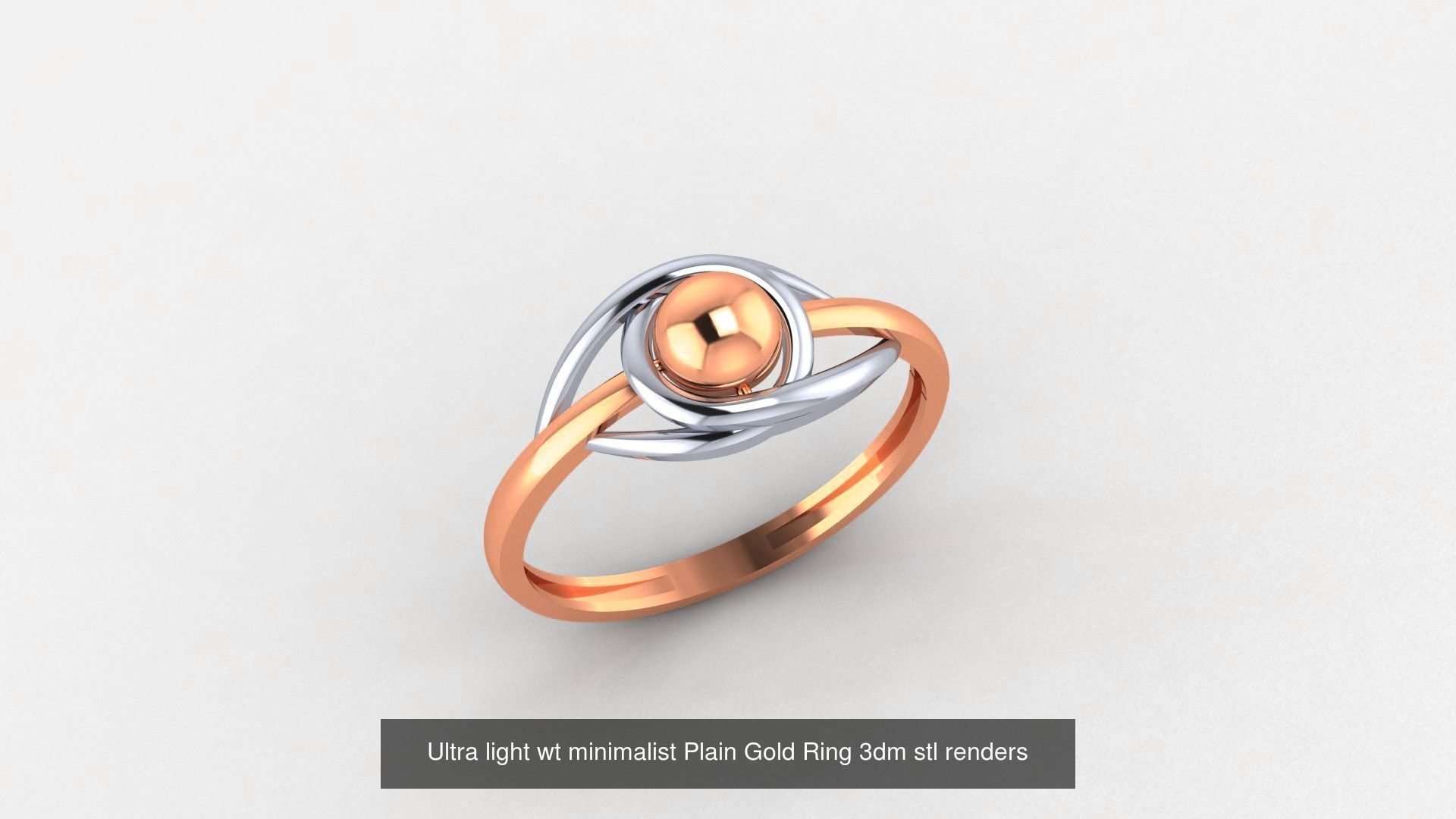 103 Ultra light wt minimalist Plain Gold Ring 3dm stl renders 3D Model Collection_45