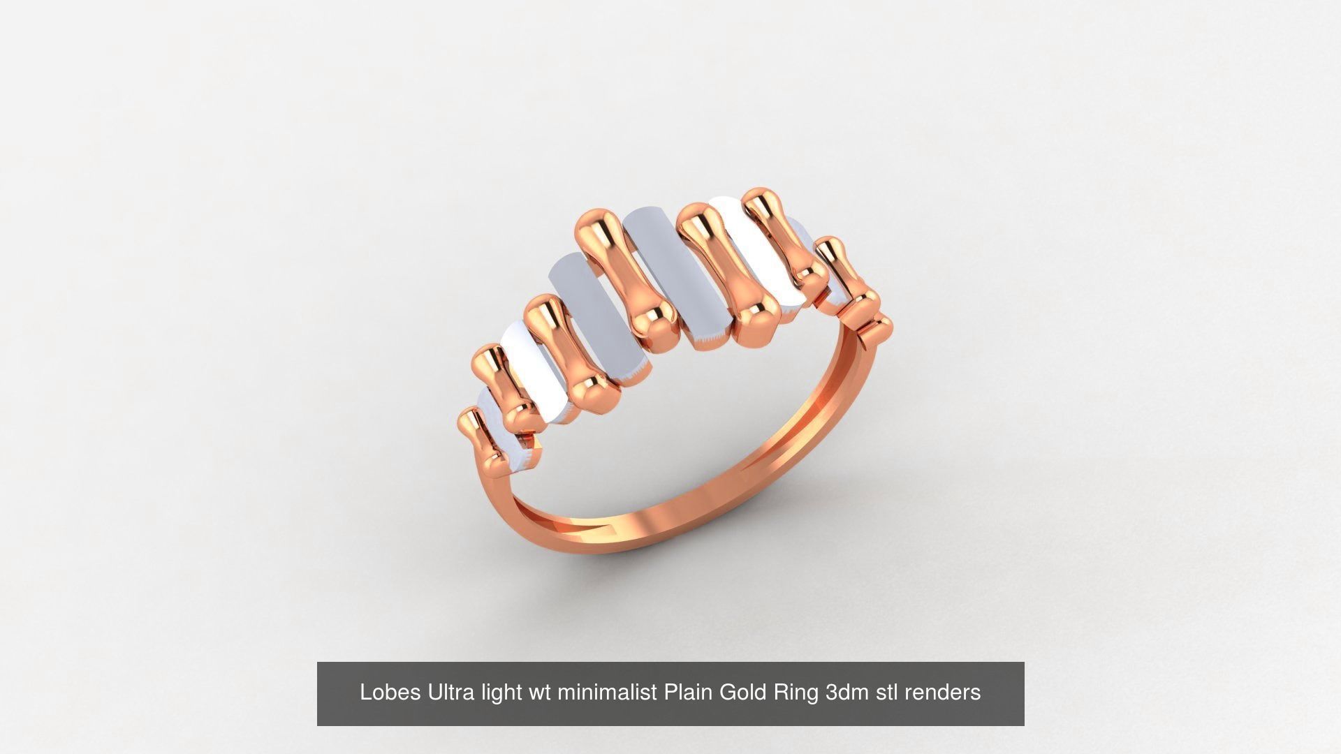 103 Ultra light wt minimalist Plain Gold Ring 3dm stl renders 3D Model Collection_67