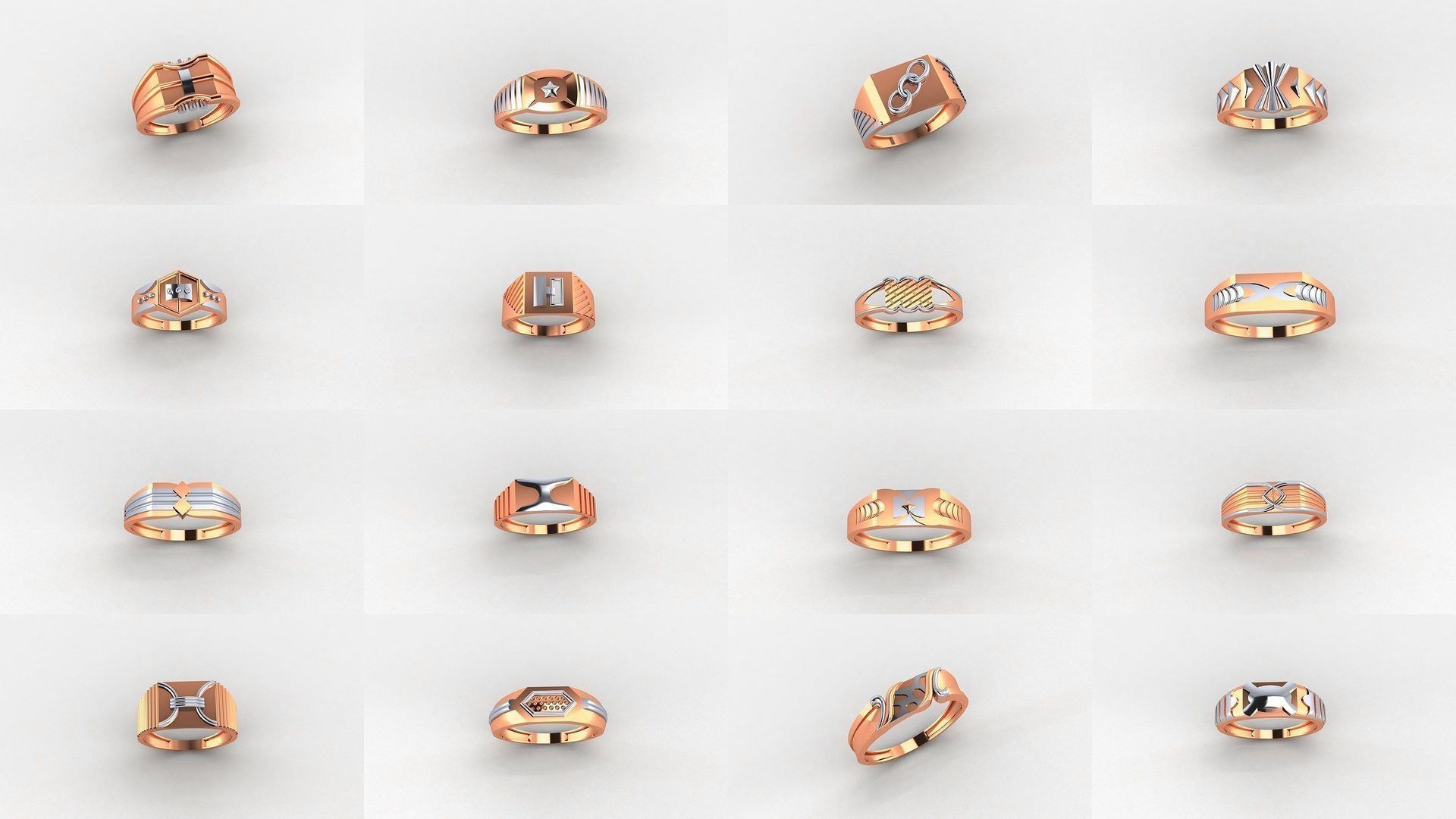 253 Plain Gold Light weight minimalist Rings 3dm stl renders 3D Model Collection_2