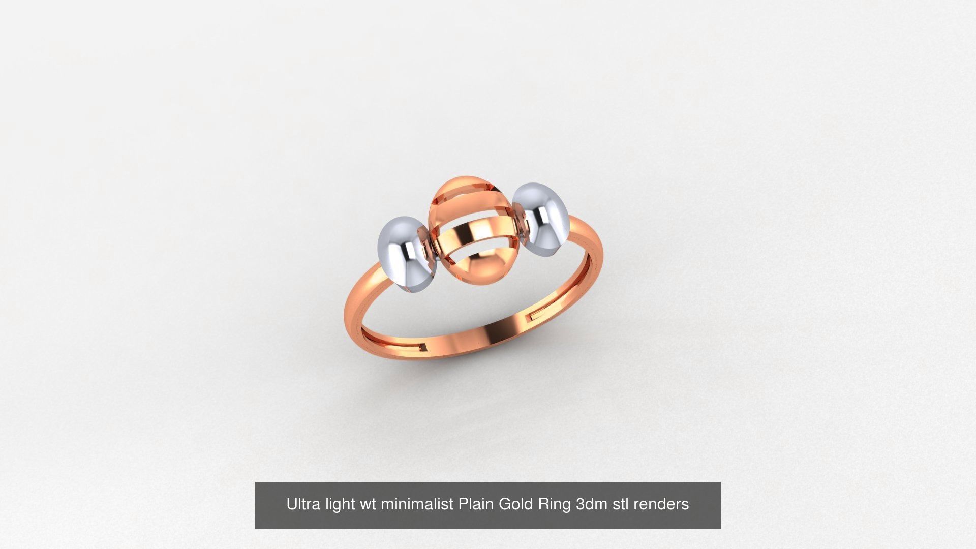 253 Plain Gold Light weight minimalist Rings 3dm stl renders 3D Model Collection_165