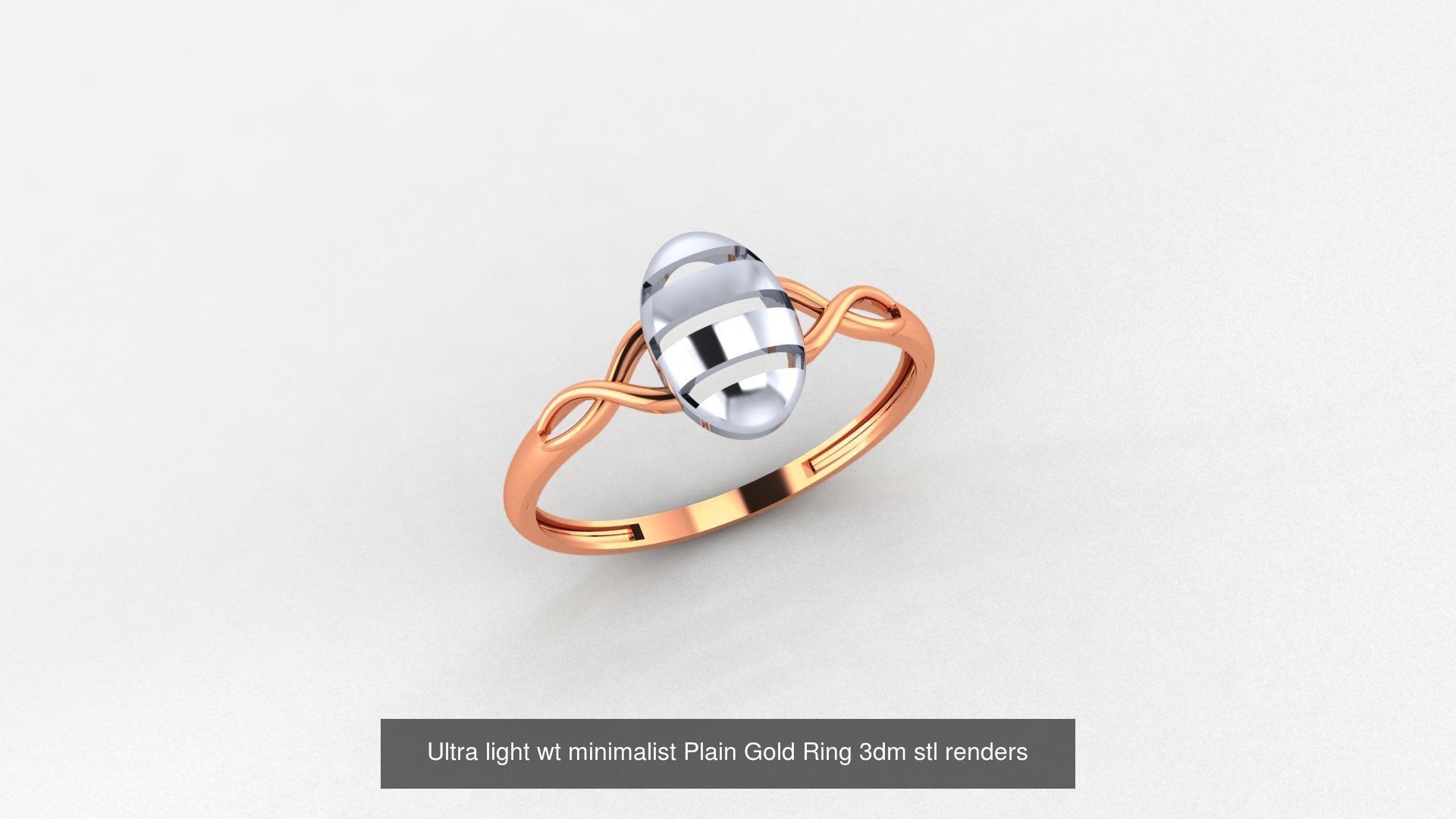 253 Plain Gold Light weight minimalist Rings 3dm stl renders 3D Model Collection_179