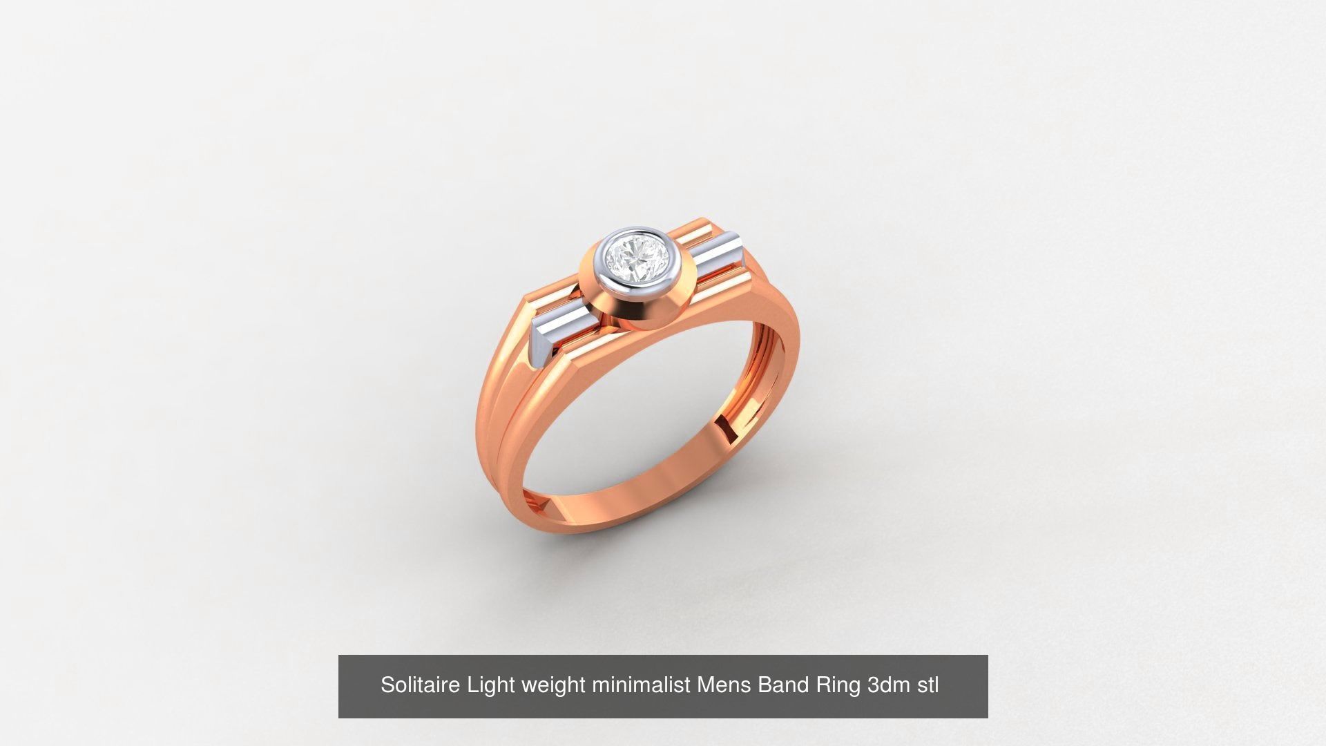 253 Plain Gold Light weight minimalist Rings 3dm stl renders 3D Model Collection_67