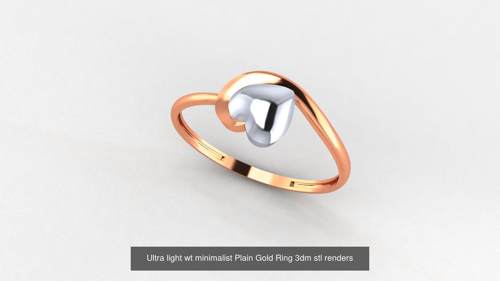 253 Plain Gold Light weight minimalist Rings 3dm stl renders 3D Model Collection_100
