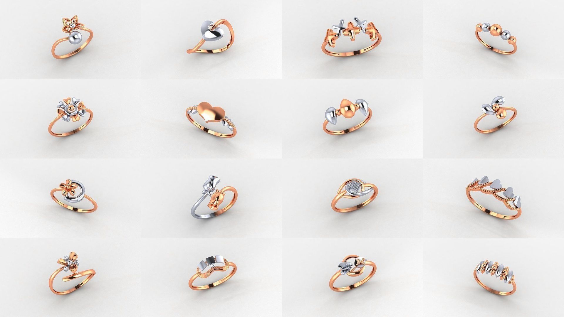 253 Plain Gold Light weight minimalist Rings 3dm stl renders 3D Model Collection_1