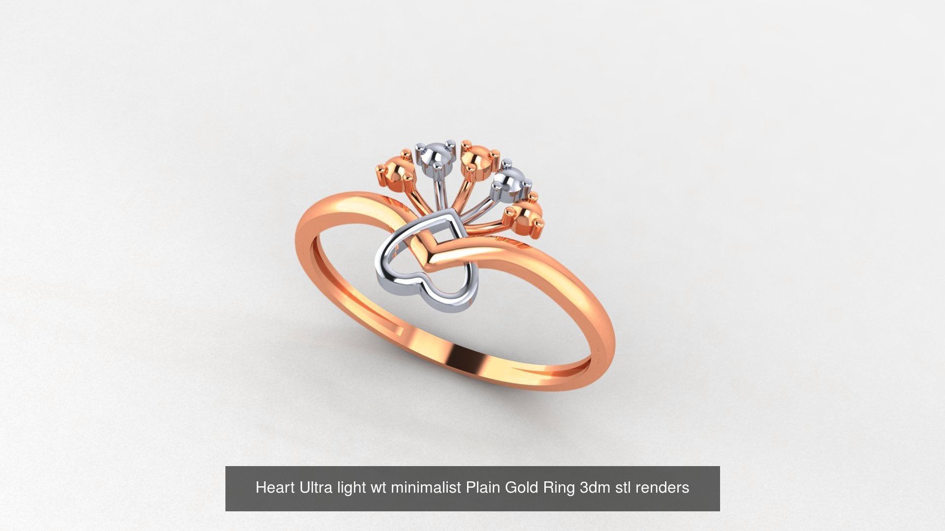 253 Plain Gold Light weight minimalist Rings 3dm stl renders 3D Model Collection_154