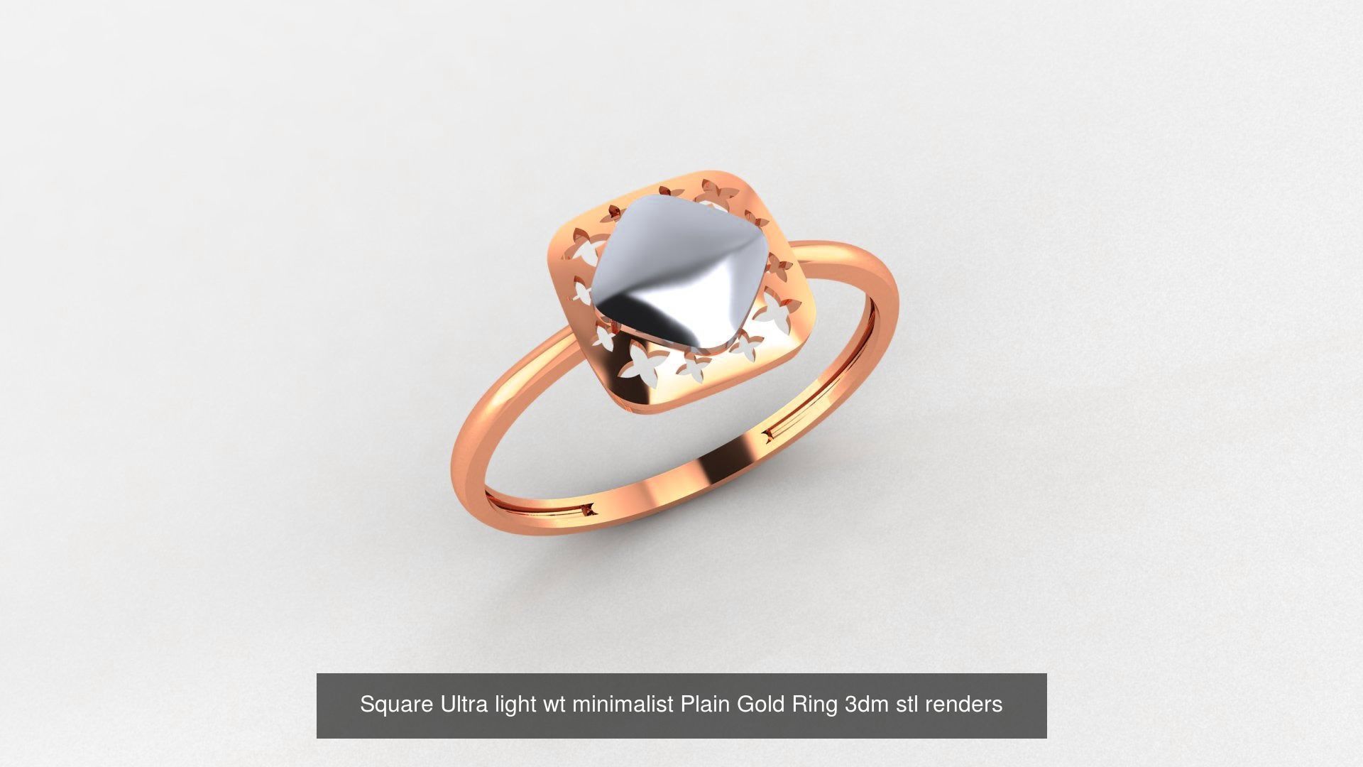 253 Plain Gold Light weight minimalist Rings 3dm stl renders 3D Model Collection_152