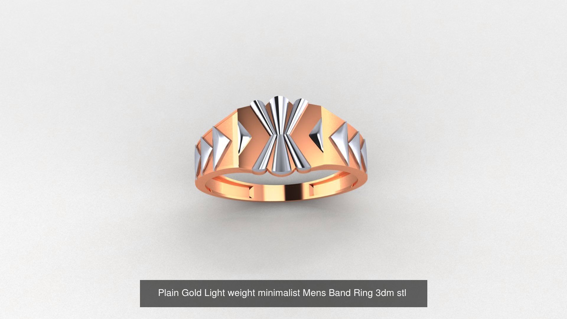 253 Plain Gold Light weight minimalist Rings 3dm stl renders 3D Model Collection_33