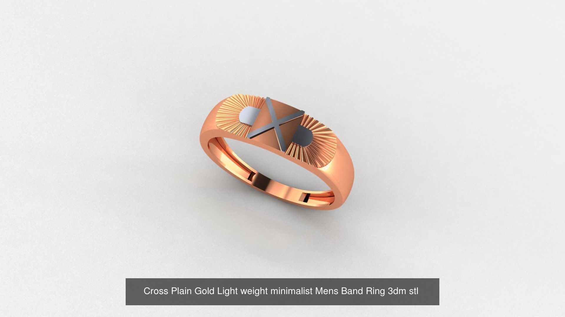 253 Plain Gold Light weight minimalist Rings 3dm stl renders 3D Model Collection_48