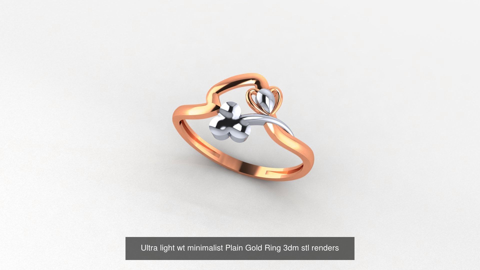 253 Plain Gold Light weight minimalist Rings 3dm stl renders 3D Model Collection_198