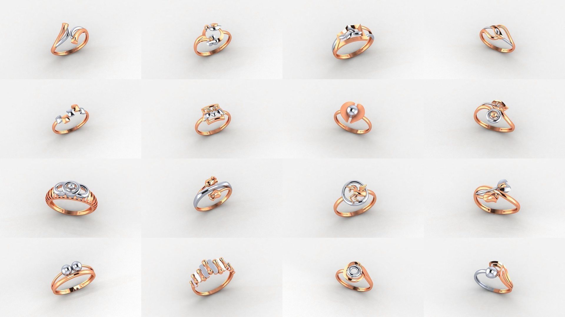 253 Plain Gold Light weight minimalist Rings 3dm stl renders 3D Model Collection_11