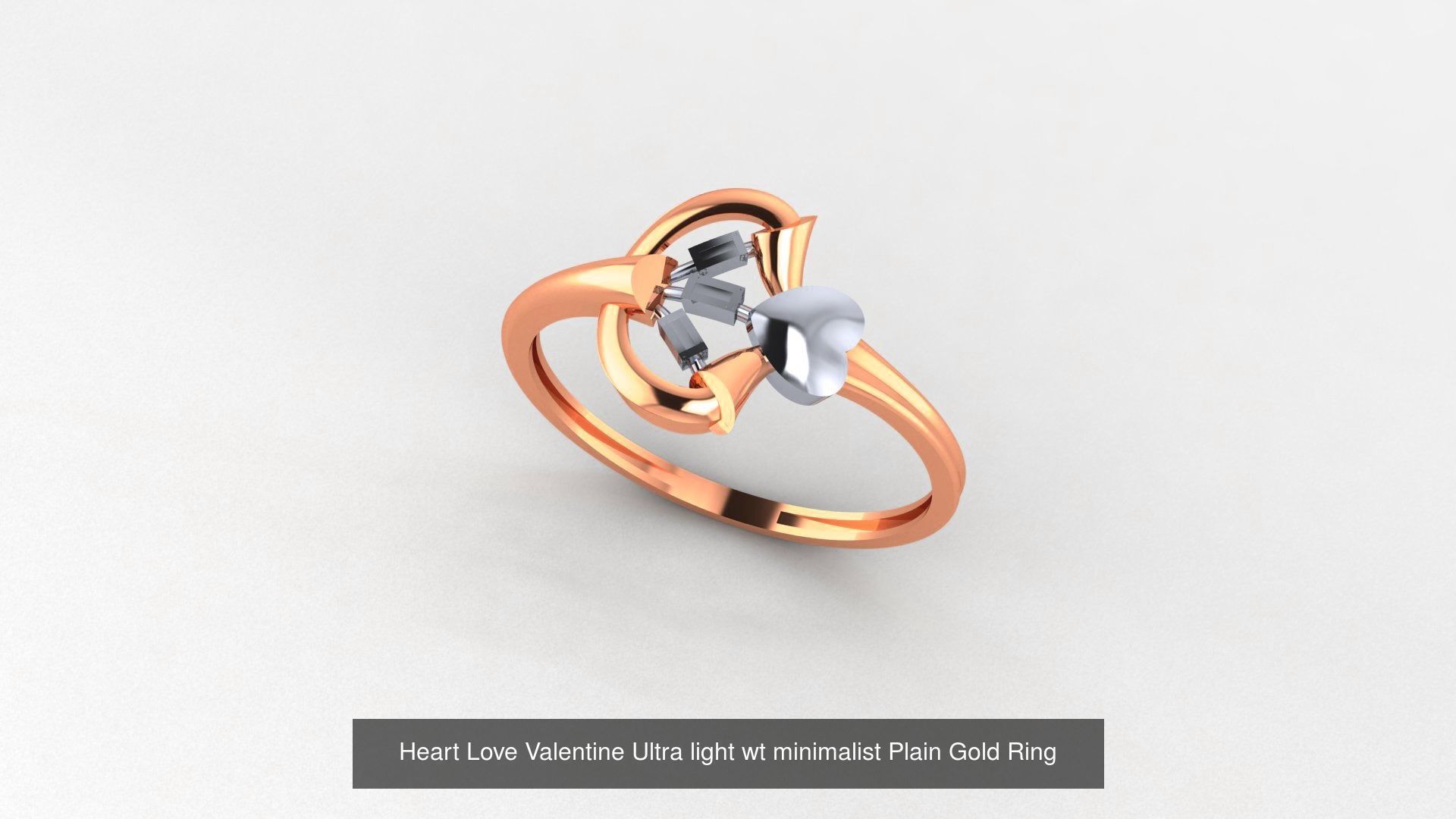253 Plain Gold Light weight minimalist Rings 3dm stl renders 3D Model Collection_153