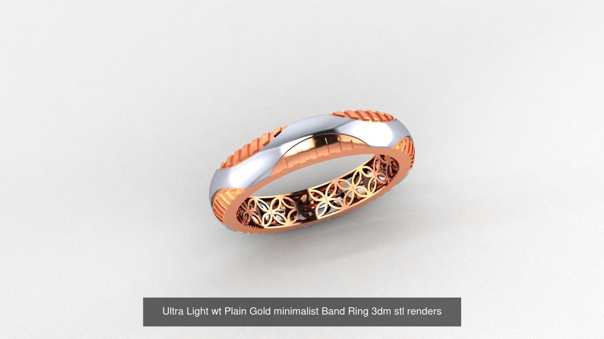253 Plain Gold Light weight minimalist Rings 3dm stl renders 3D Model Collection_22