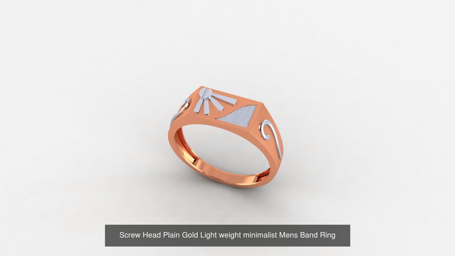 253 Plain Gold Light weight minimalist Rings 3dm stl renders 3D Model Collection_93
