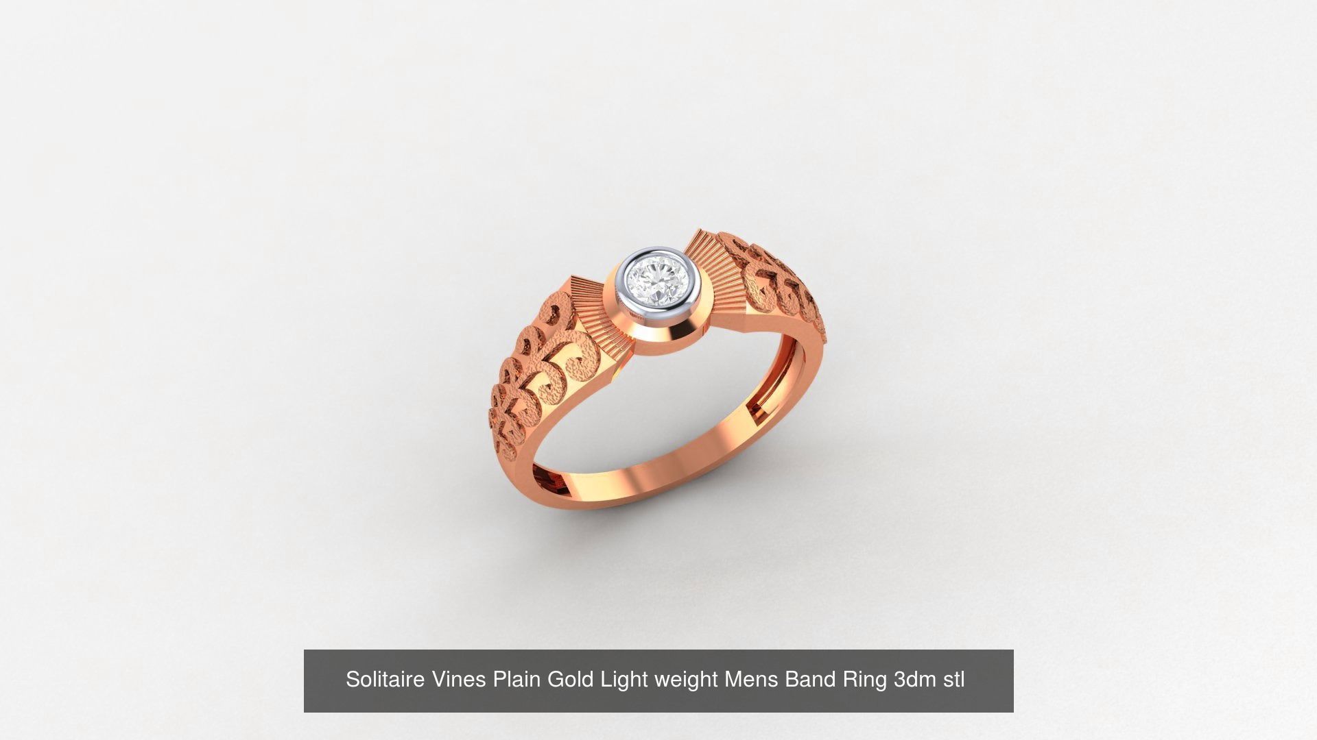 253 Plain Gold Light weight minimalist Rings 3dm stl renders 3D Model Collection_64