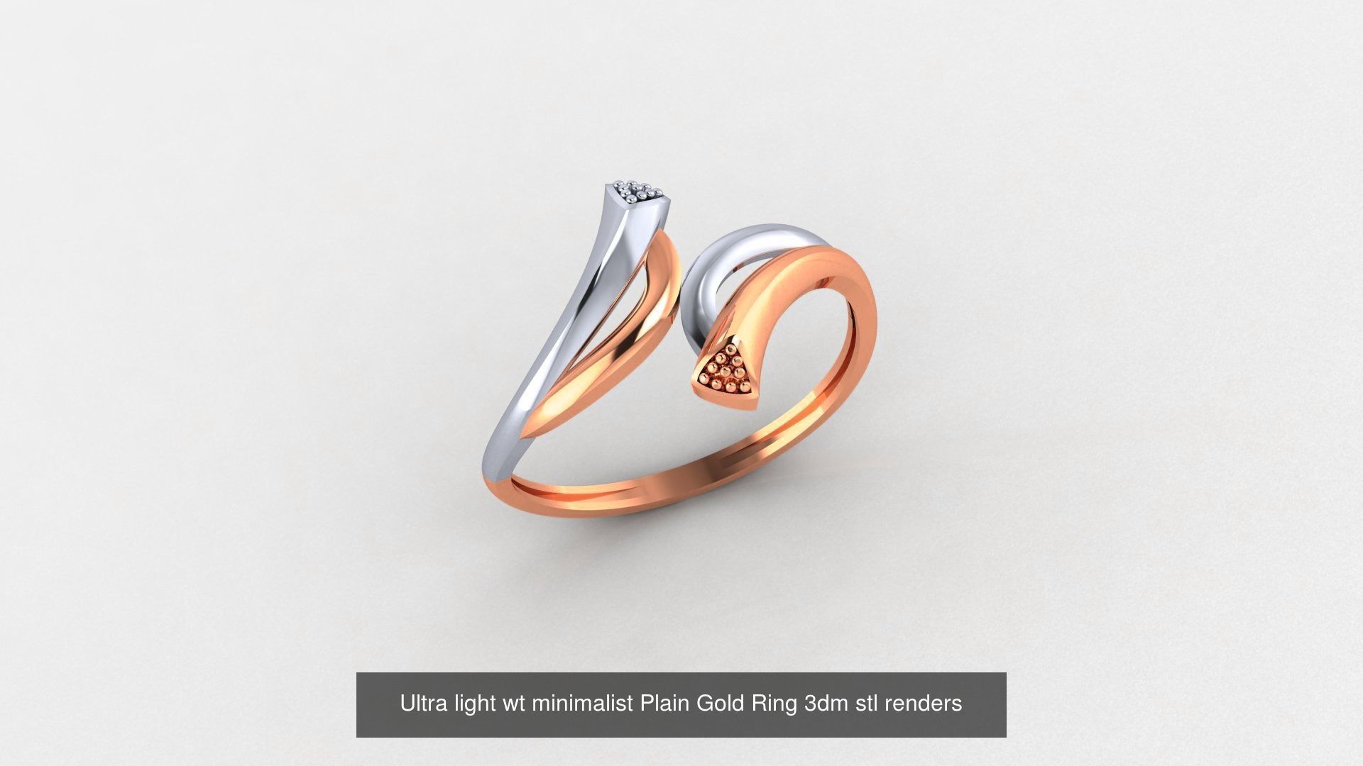 253 Plain Gold Light weight minimalist Rings 3dm stl renders 3D Model Collection_119