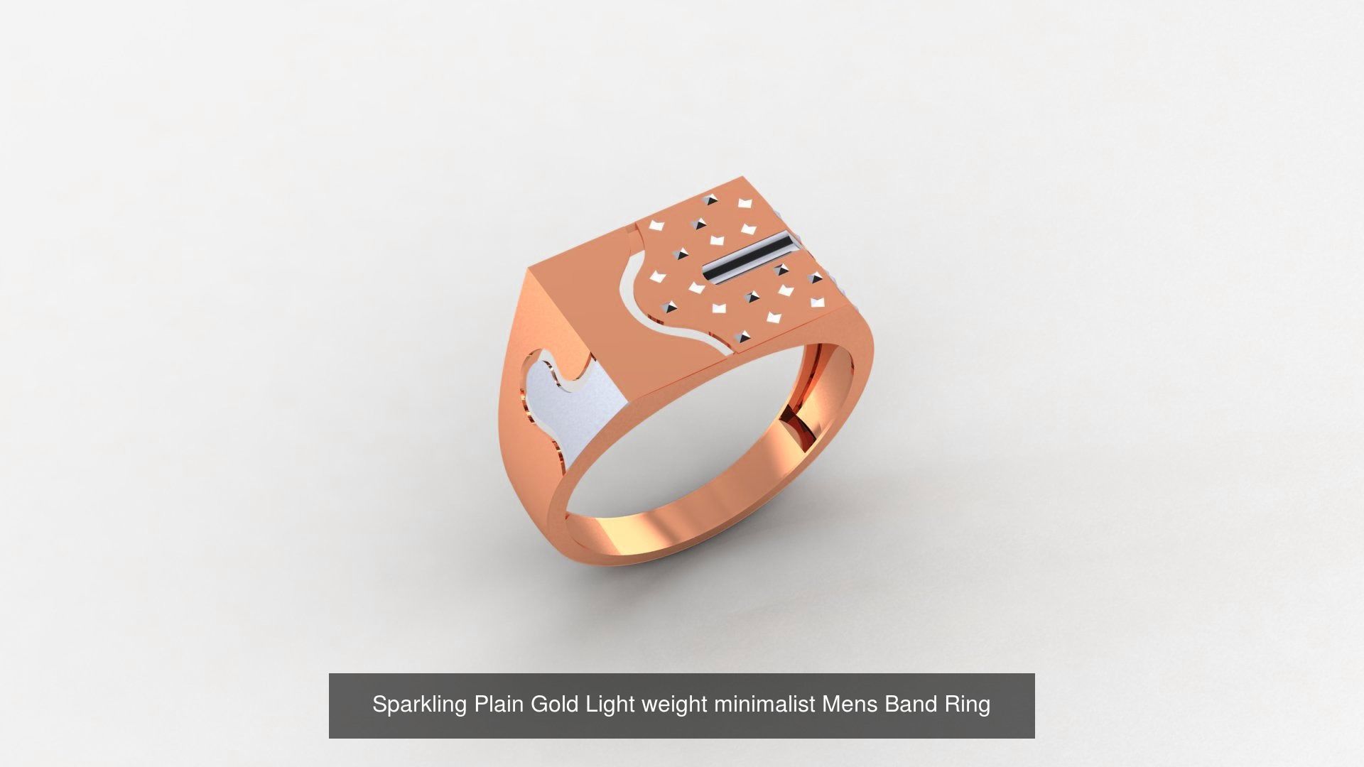 253 Plain Gold Light weight minimalist Rings 3dm stl renders 3D Model Collection_88
