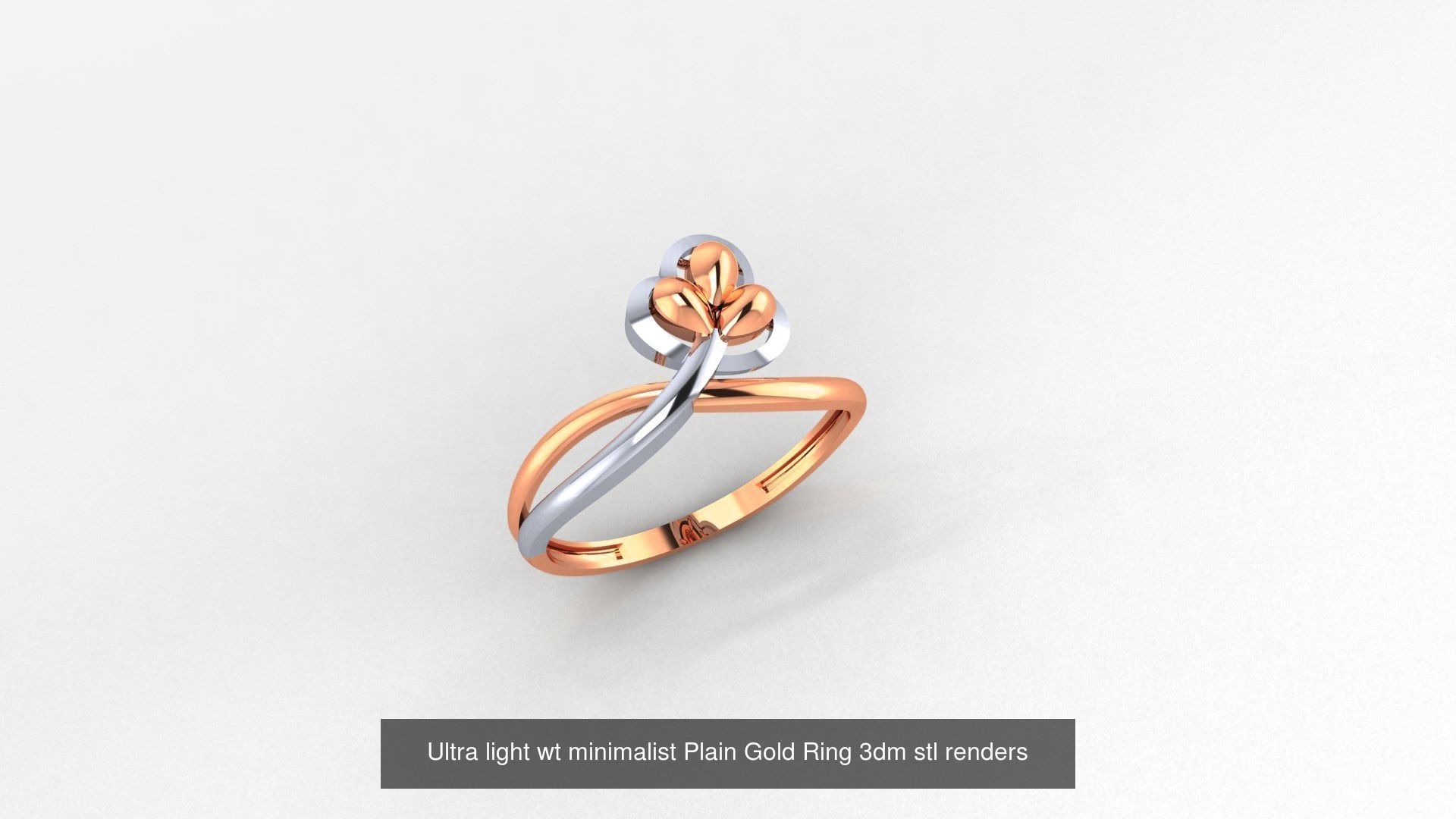 253 Plain Gold Light weight minimalist Rings 3dm stl renders 3D Model Collection_167