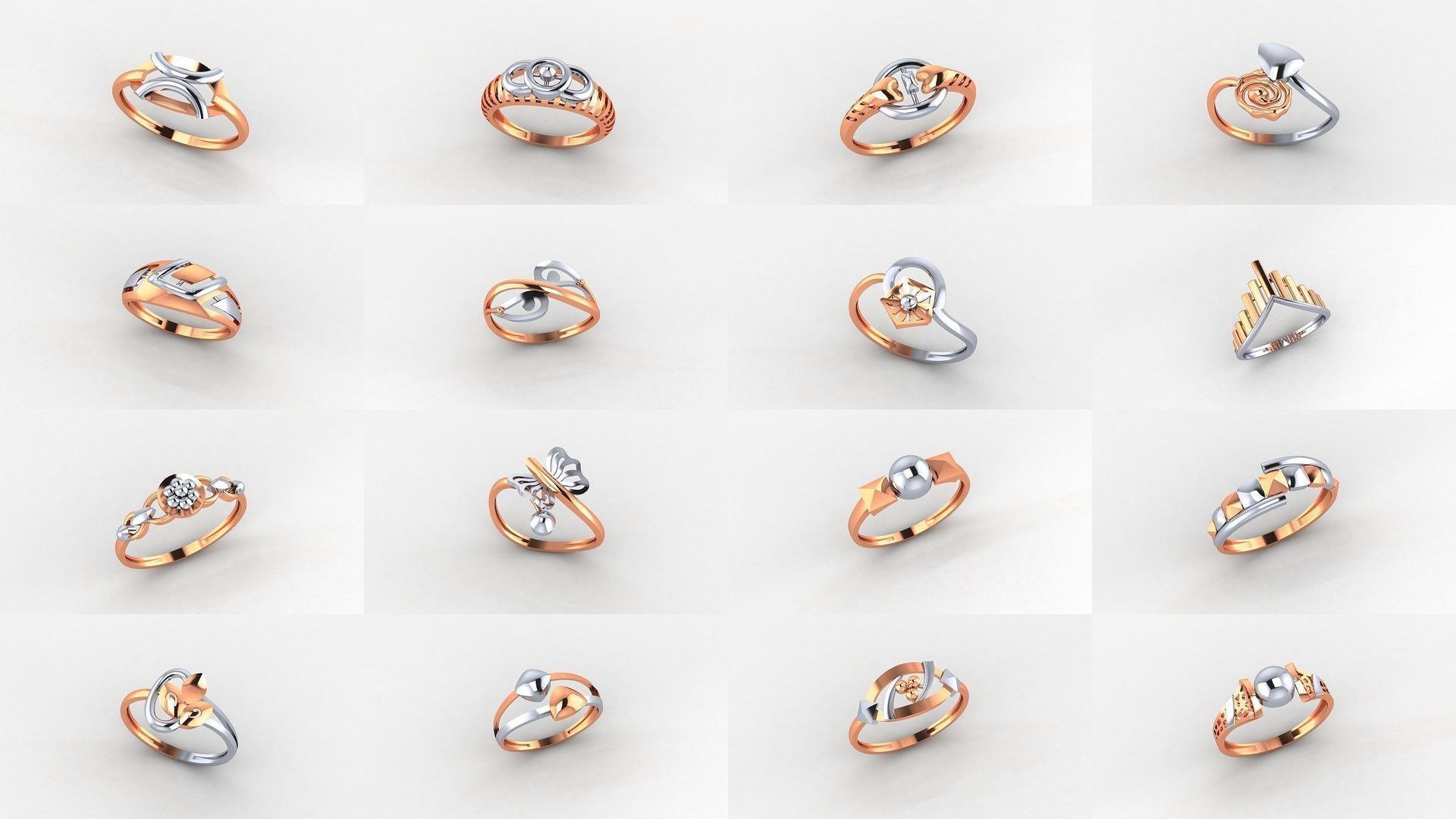 253 Plain Gold Light weight minimalist Rings 3dm stl renders 3D Model Collection_15