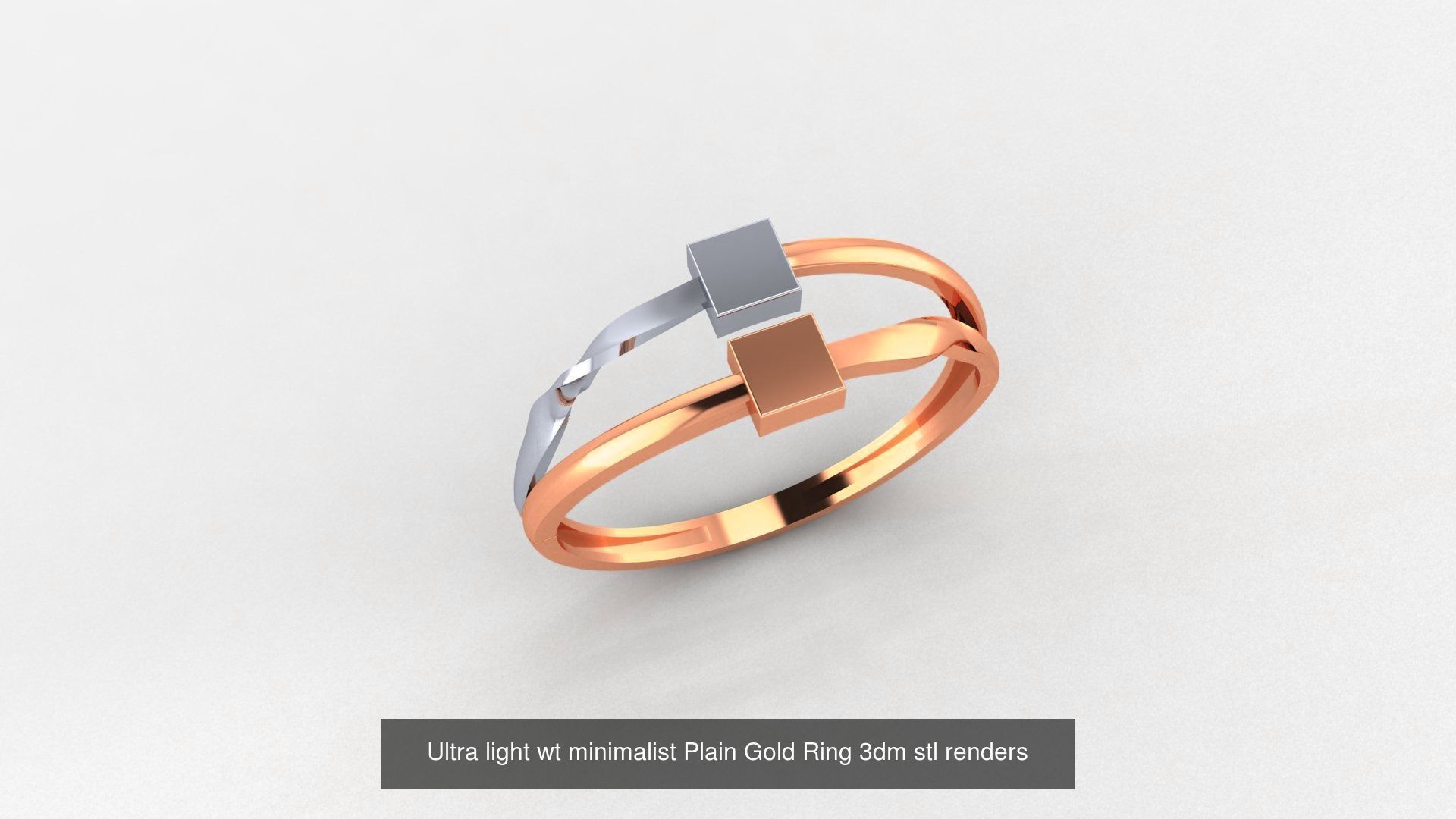 253 Plain Gold Light weight minimalist Rings 3dm stl renders 3D Model Collection_102
