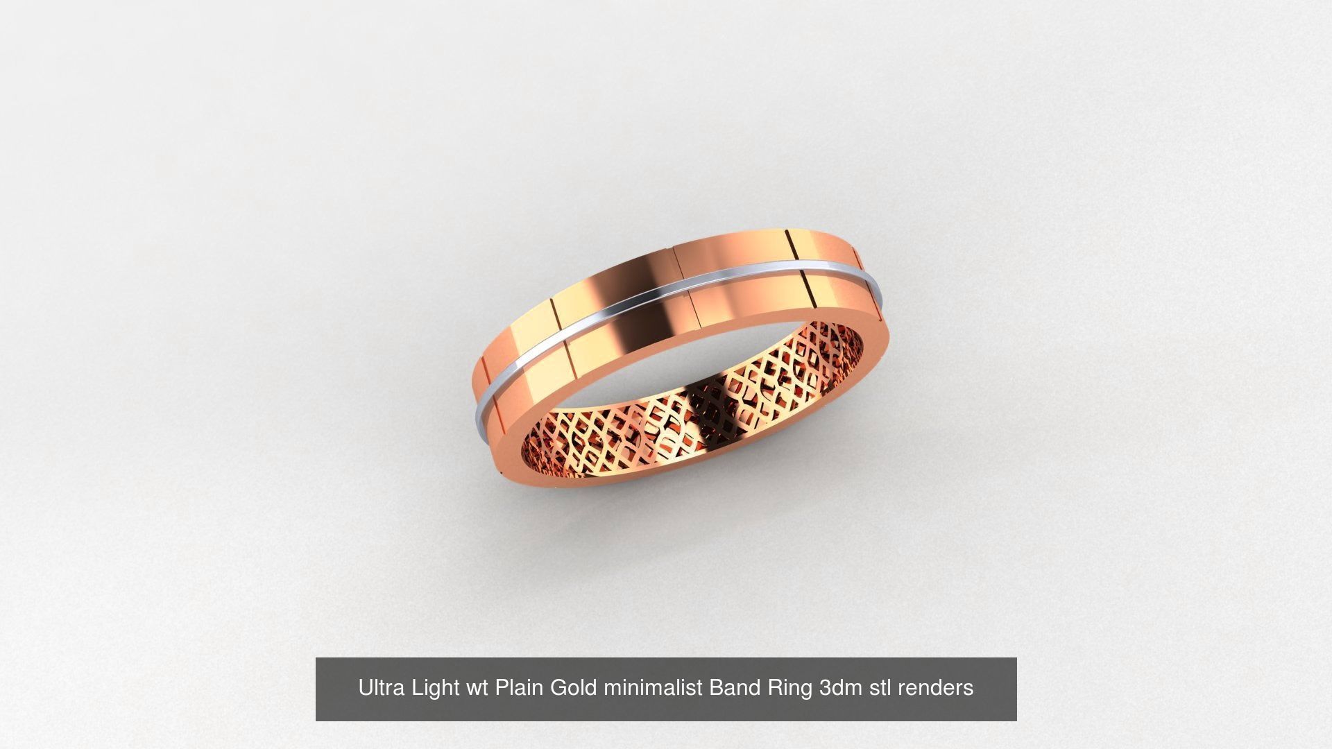 253 Plain Gold Light weight minimalist Rings 3dm stl renders 3D Model Collection_20