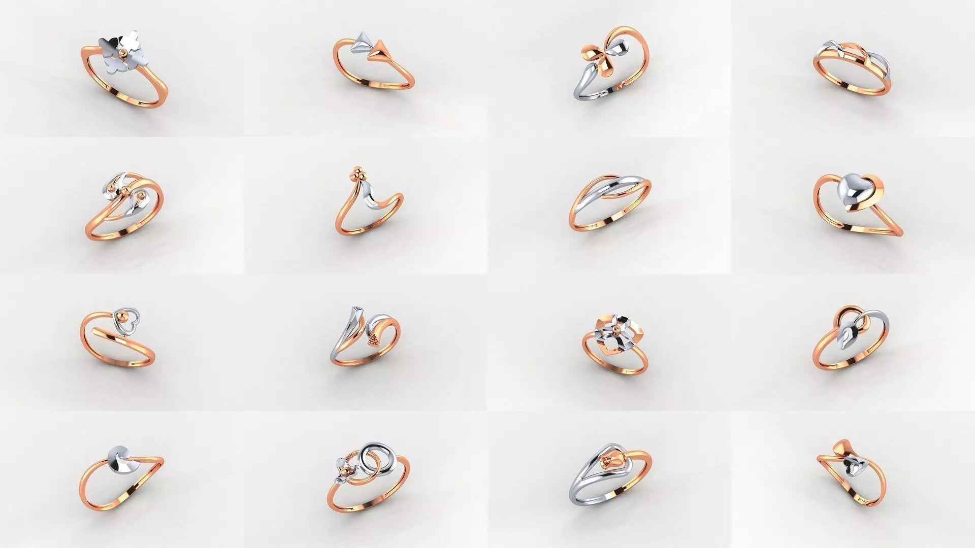 253 Plain Gold Light weight minimalist Rings 3dm stl renders 3D Model Collection_0