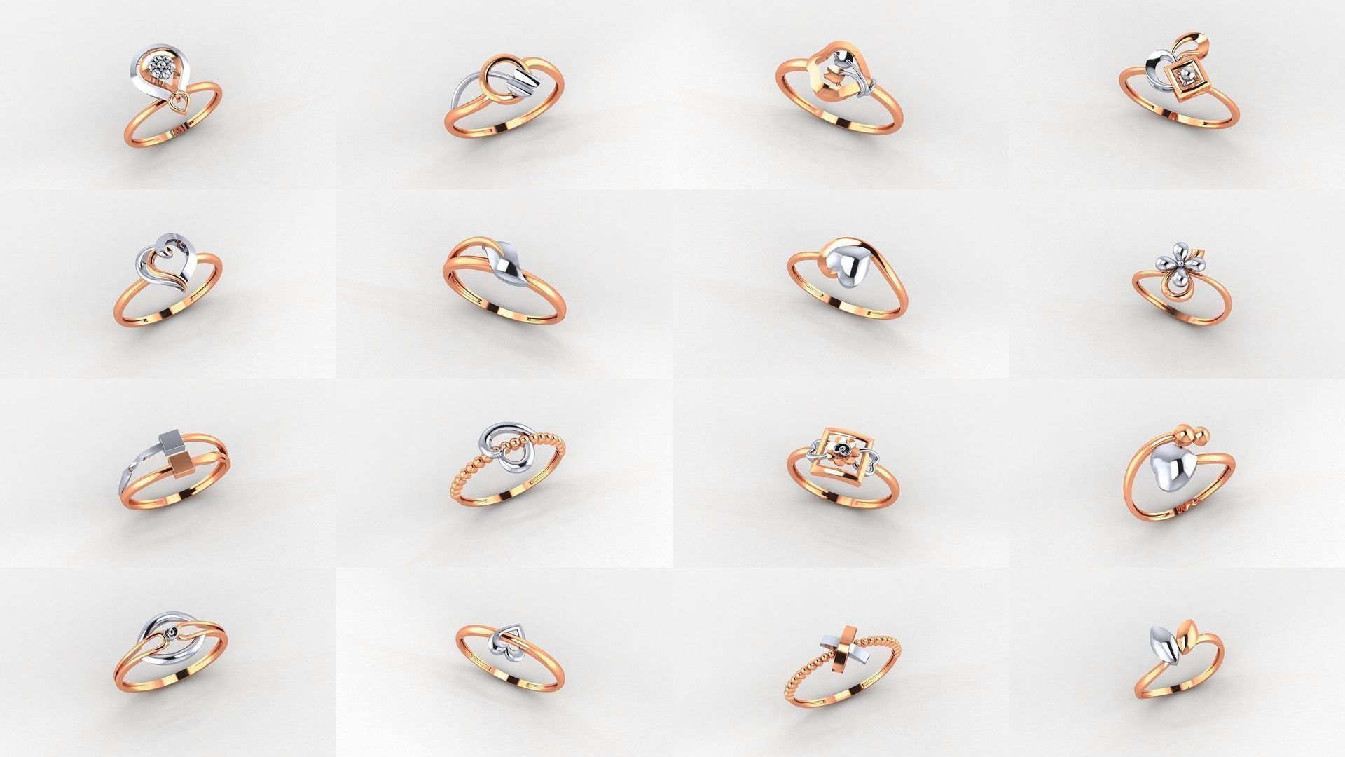 253 Plain Gold Light weight minimalist Rings 3dm stl renders 3D Model Collection_3