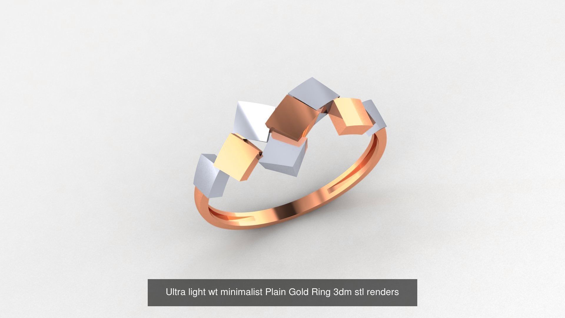 253 Plain Gold Light weight minimalist Rings 3dm stl renders 3D Model Collection_192