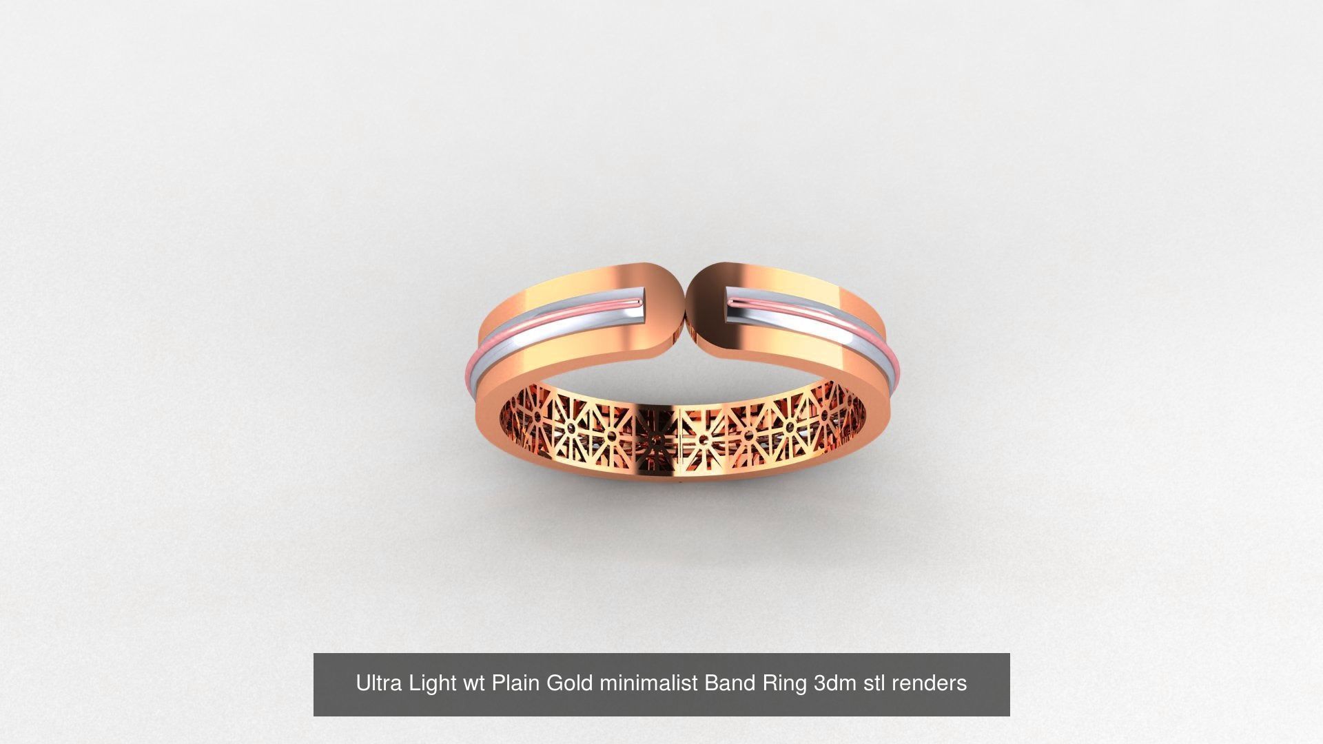 253 Plain Gold Light weight minimalist Rings 3dm stl renders 3D Model Collection_17