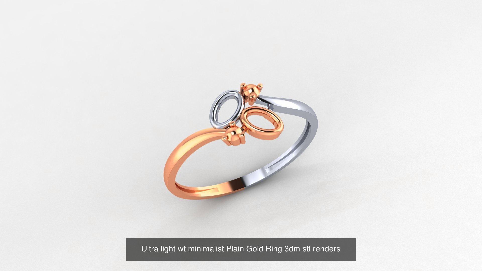 253 Plain Gold Light weight minimalist Rings 3dm stl renders 3D Model Collection_159