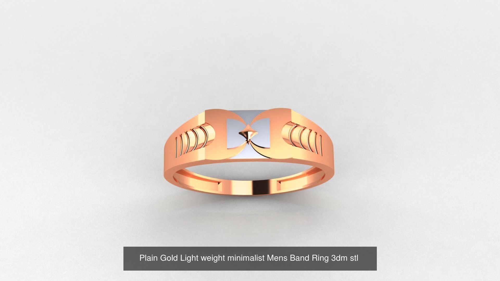 253 Plain Gold Light weight minimalist Rings 3dm stl renders 3D Model Collection_40