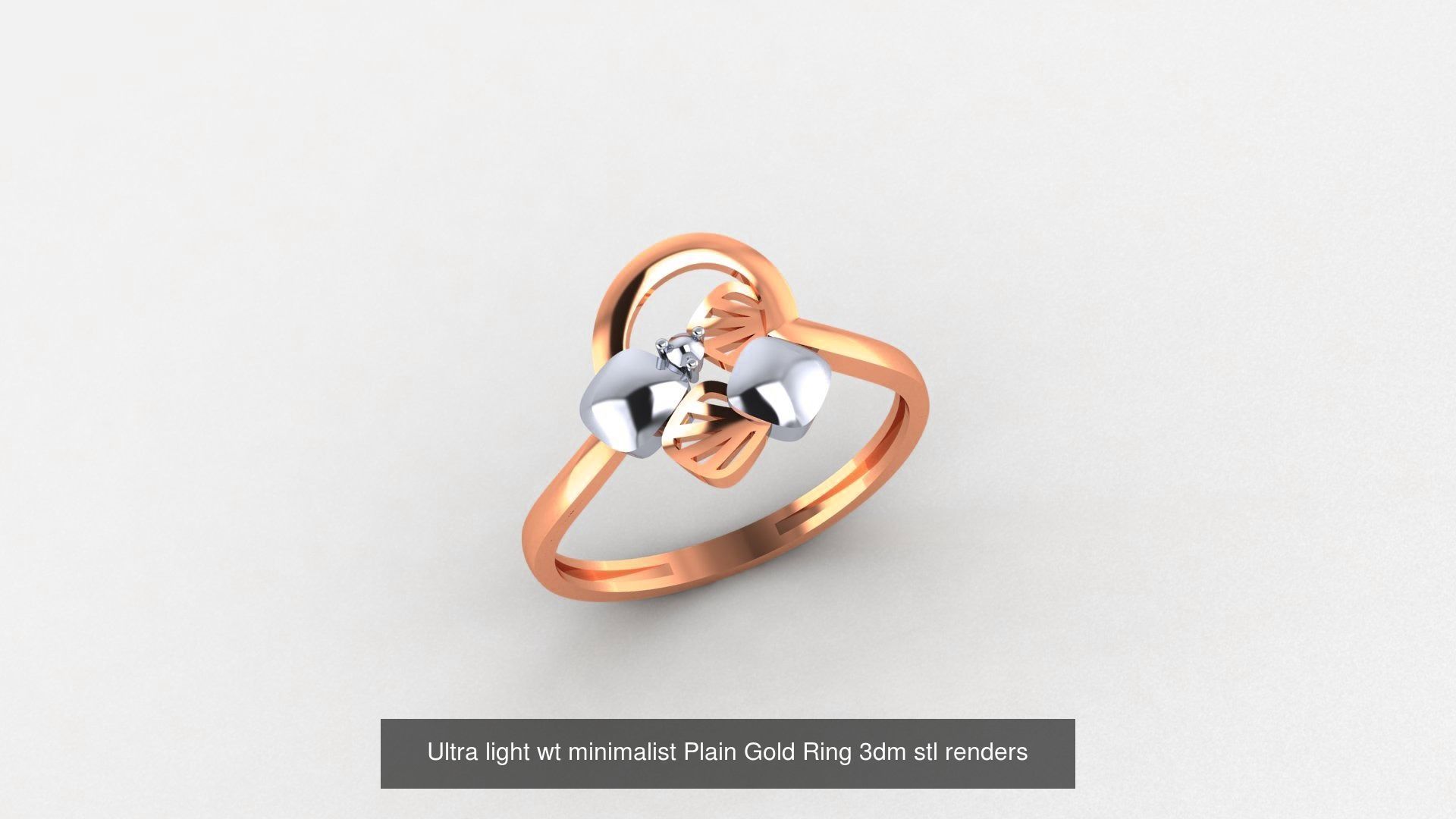 253 Plain Gold Light weight minimalist Rings 3dm stl renders 3D Model Collection_201